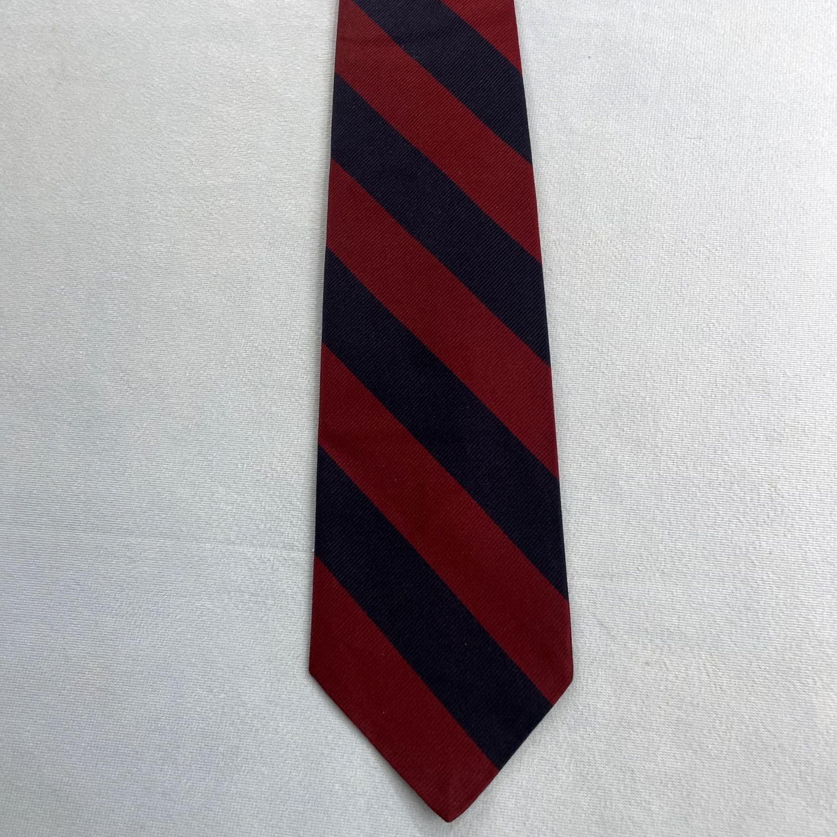 Robert Talbott VINTAGE Robert Talbott Nordstrom Silk Tie Repp Tie Woven Silk Red Blue 90s 3.5x58 Mens Neckwear Size ONE SIZE - 7 Thumbnail