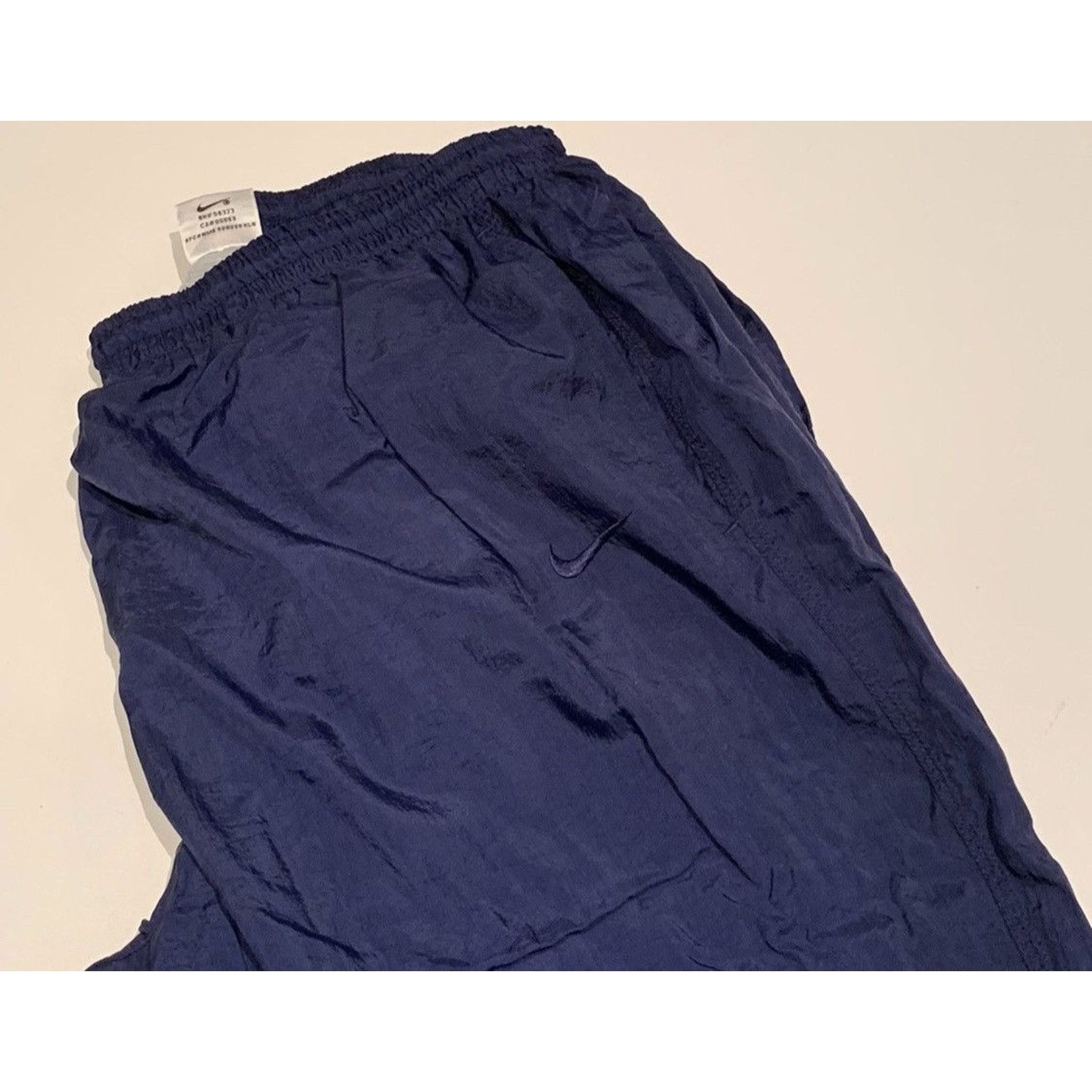 Nike × Vintage Vintage 90s Nike Track Pants XL Navy Blue Embroidered Swoosh Size US 34 / EU 50 - 2 Thumbnail