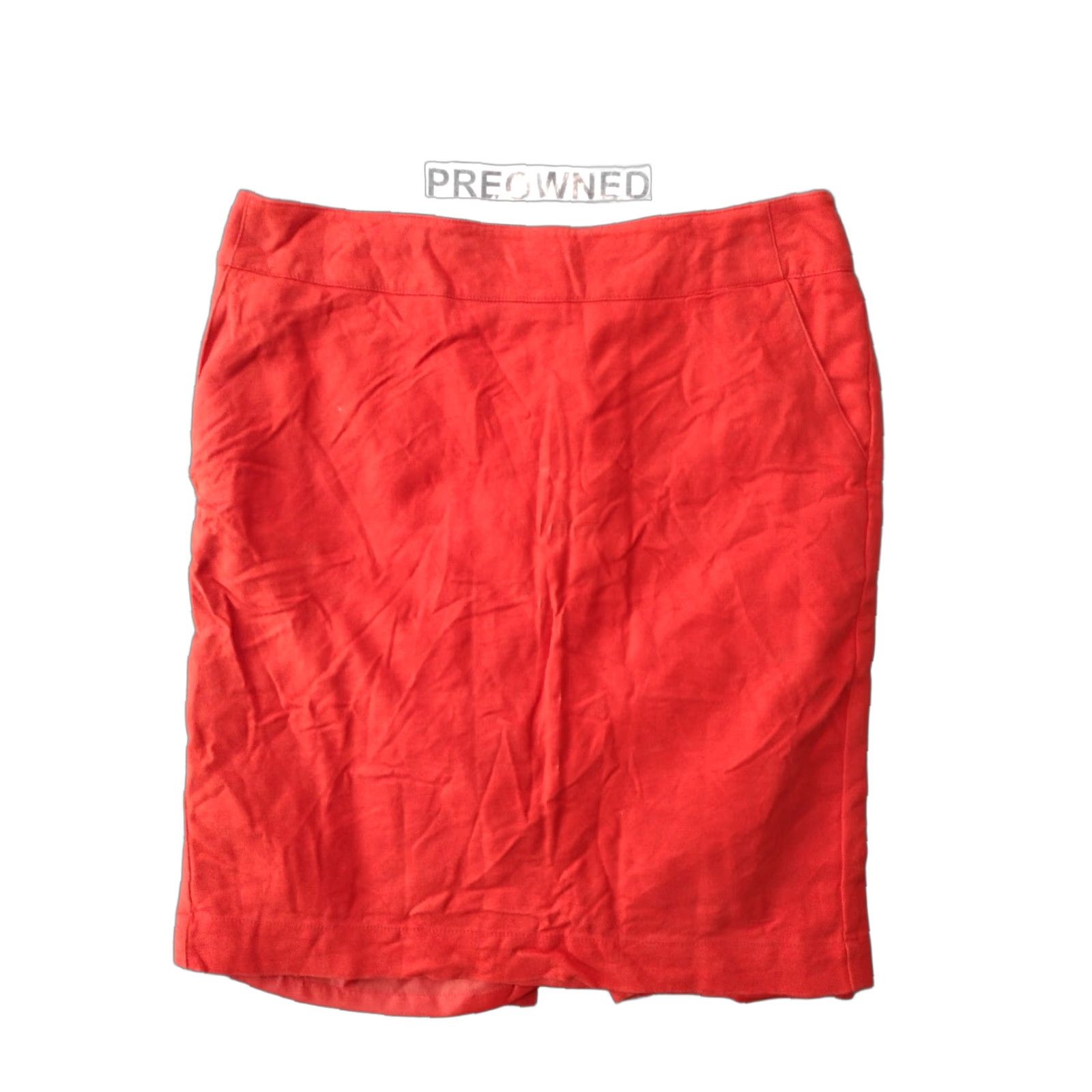 Merona Merona Red A-Line Skirt - Women - Size 6 - Lined - Back Zip - Slit - Short - Casual - Cotton/Polyester/Rayon Blend Size 28" / US 6 / IT 42 - 1 Thumbnail