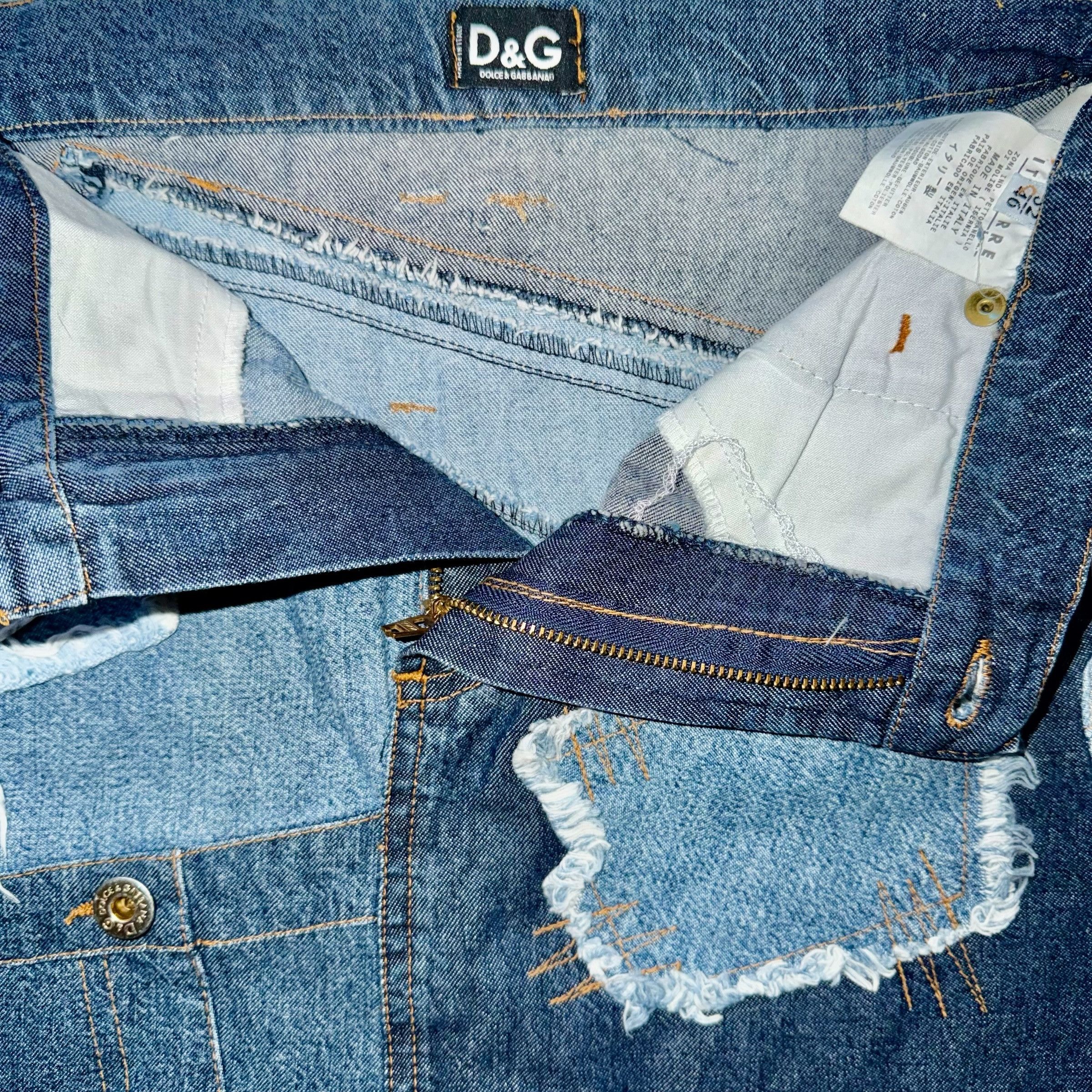 Dolce & Gabbana DOLCE & GABBANA VINTAGE PATCHWORK DENIM SKIRT Size 32" / US 10 / IT 46 - 3 Thumbnail