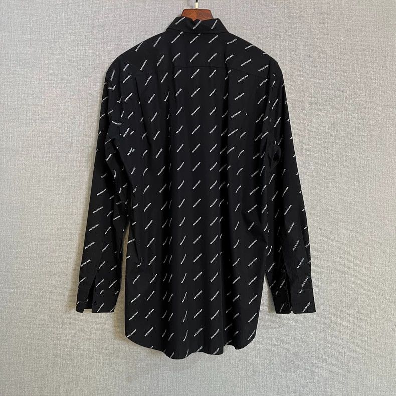 Balenciaga Balenciaga size 38 Black all-over barrage logo shirt Size M / US 6-8 / IT 42-44 - 2 Thumbnail