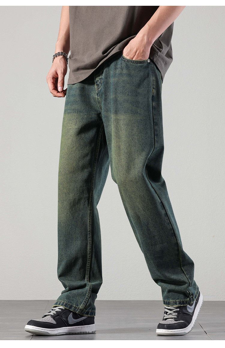 Japanese Brand × Jean Classic retro casual versatile olive green loose jeans Size US 32 / EU 48 - 1 Thumbnail
