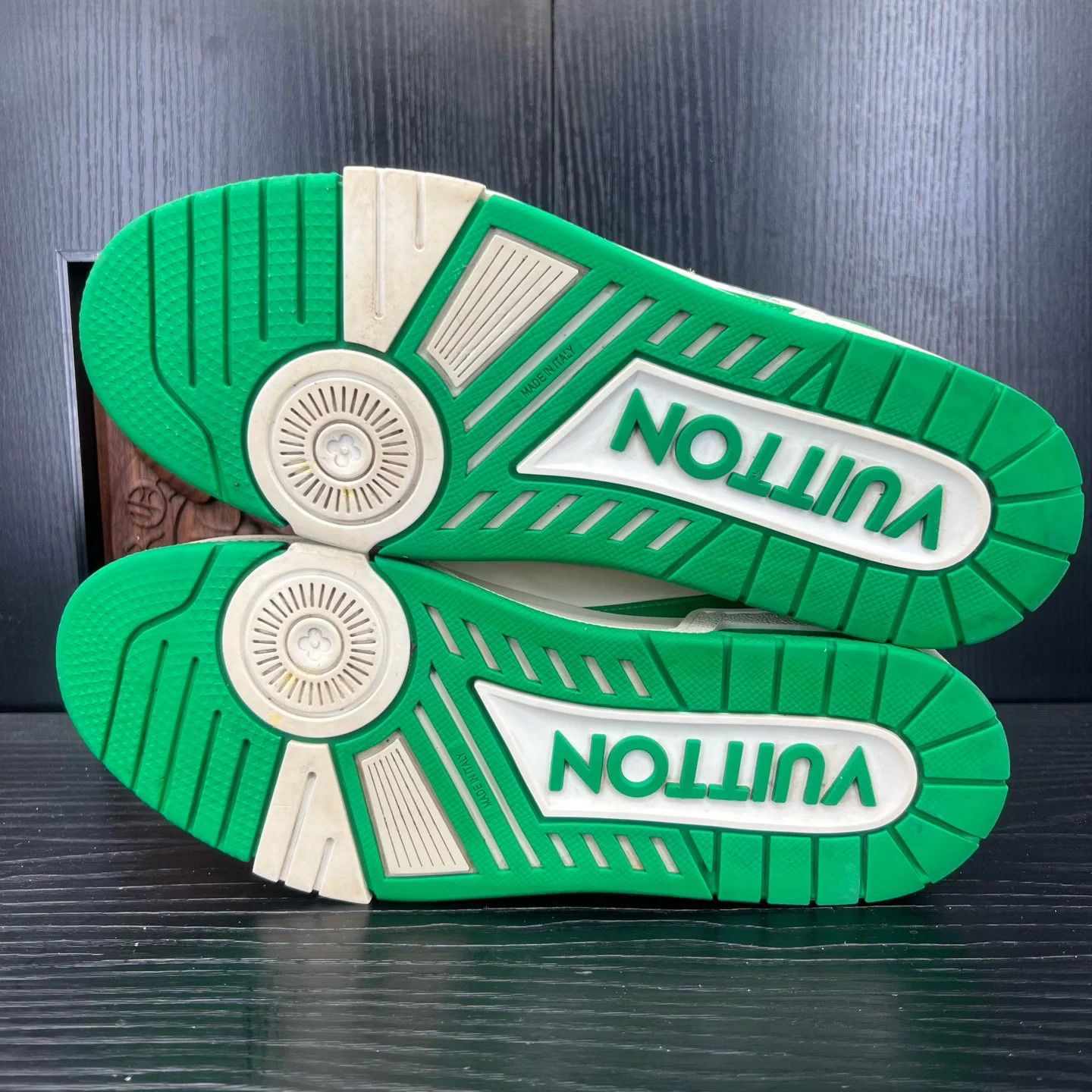 Louis Vuitton LV Trainer White Green 42 New Size US 9 / EU 42 - 5 Thumbnail