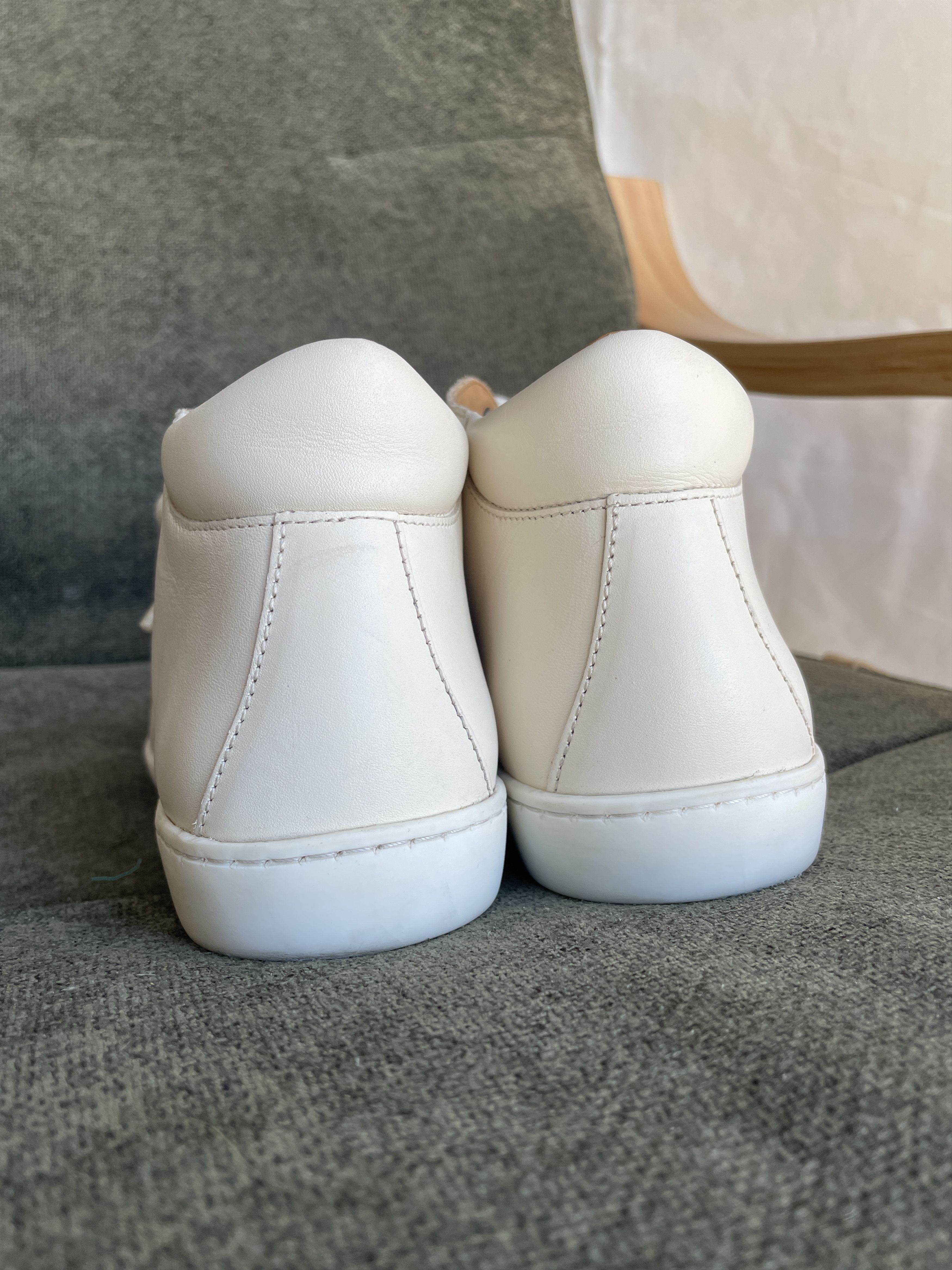 Sezane Sezane Ecru Simon Hi-Top Leather Womens Sneakers Size US 6.5 / IT 36.5 - 4 Thumbnail