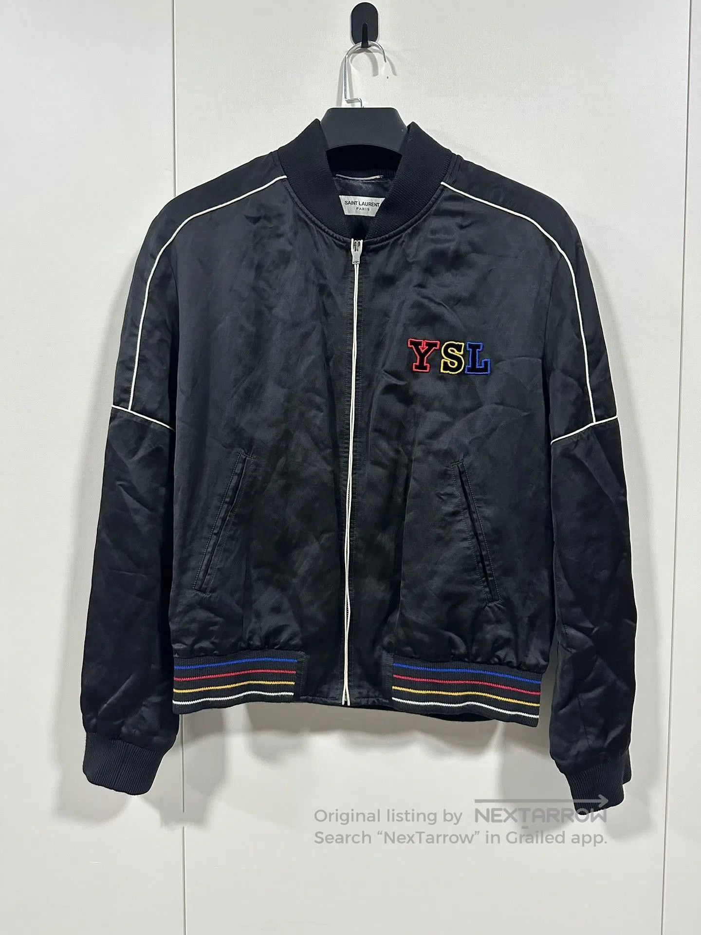 Saint Laurent Paris Saint Laurent YSL 21FW Satin Flight Jacket. Size US M / EU 48-50 / 2 - 1 Thumbnail