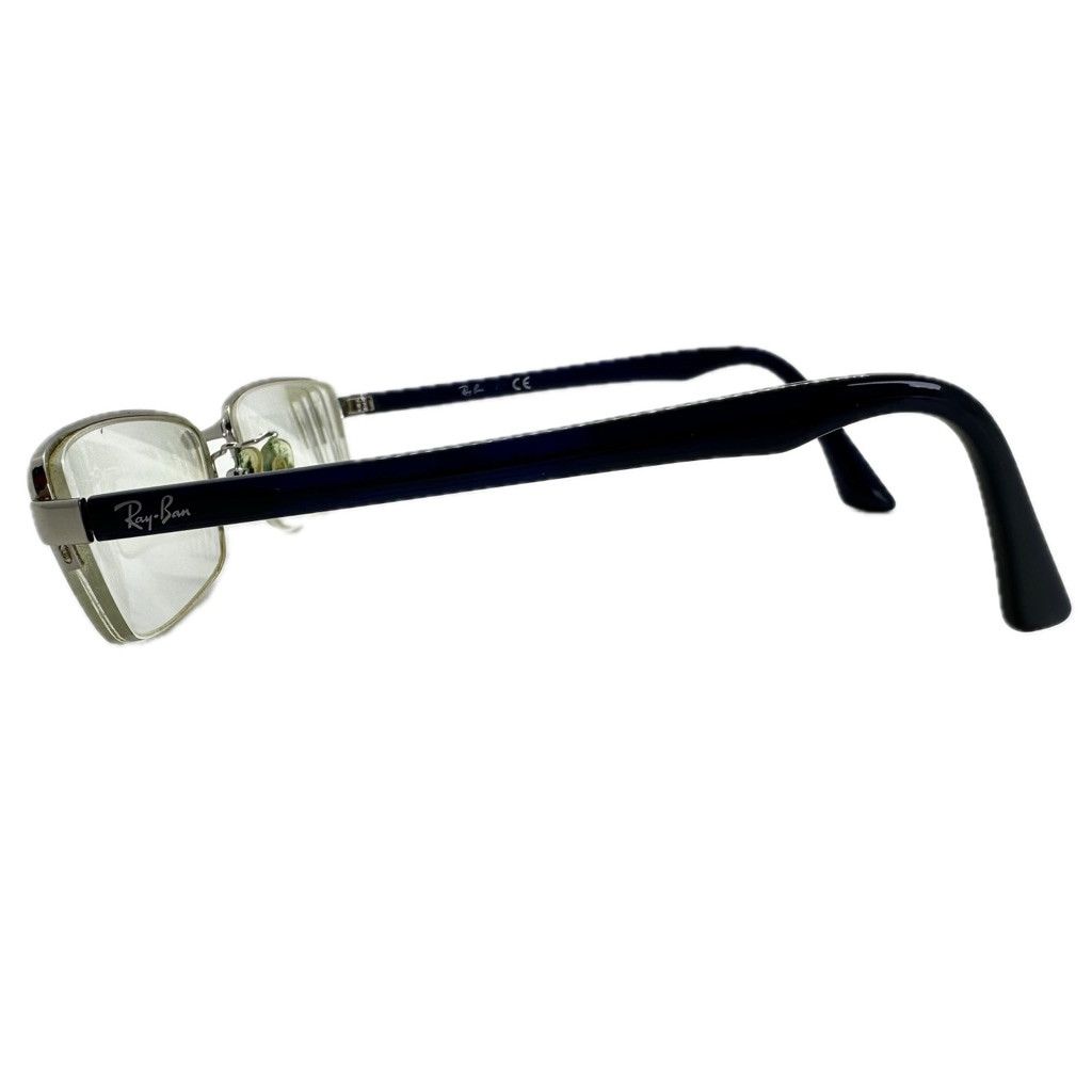 RayBan Vintage Ray Ban Navy Silver Metal Half Rim Rectangular Frame Size ONE SIZE - 3 Thumbnail