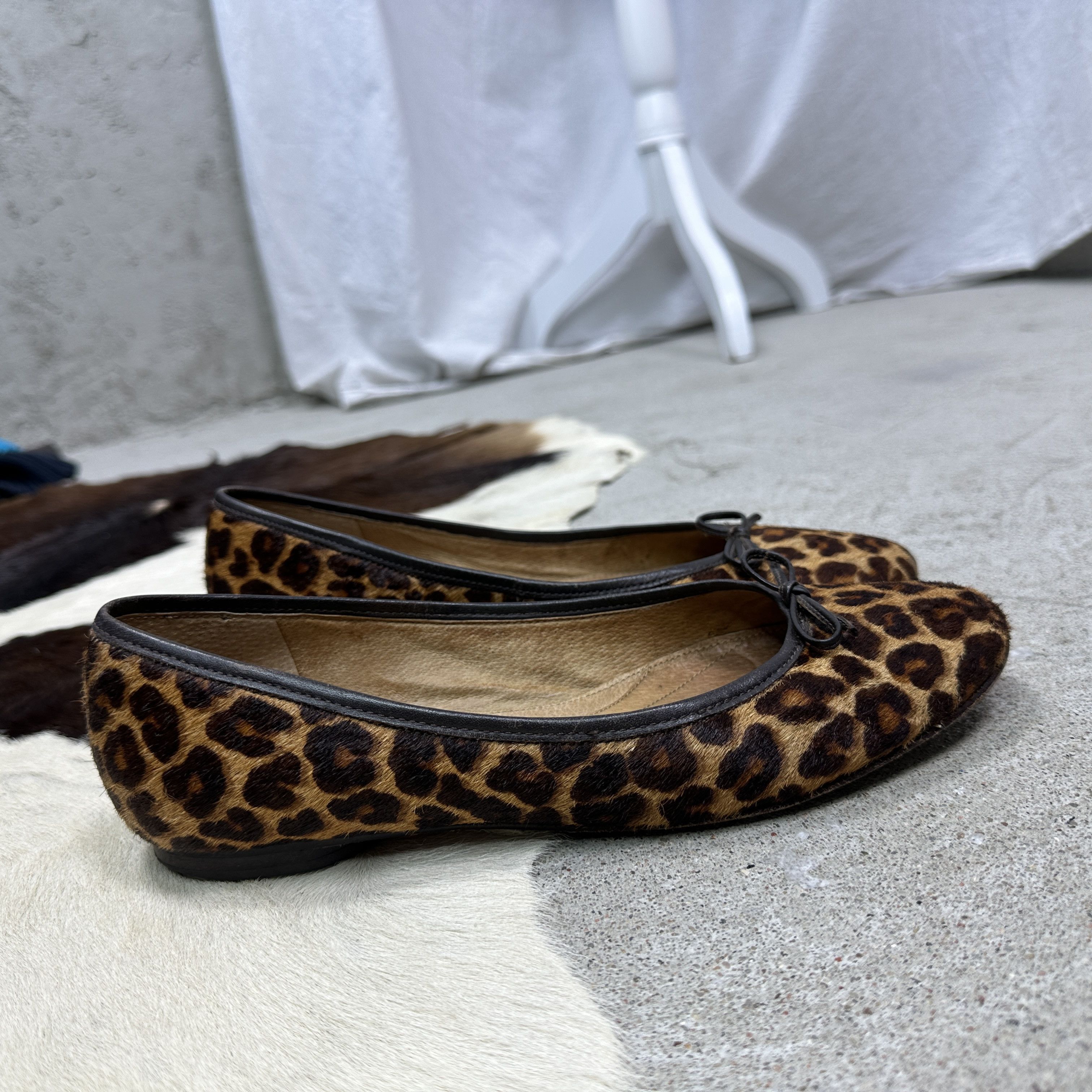 Buffalo London Vintage Leather Cheetah Bows Buffalo Flats Y2K Size US 9 / IT 39 - 4 Thumbnail