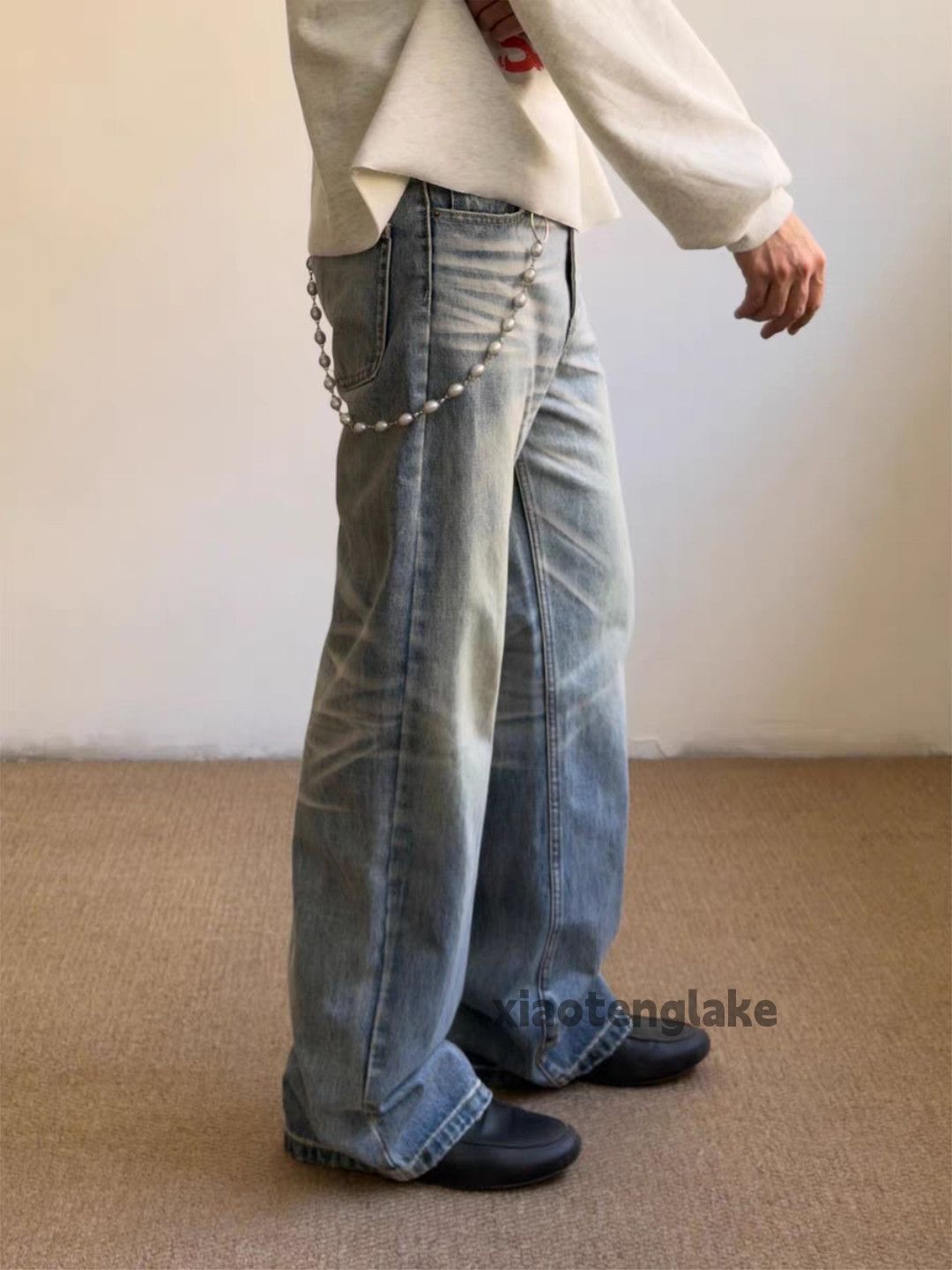 Jean ltx vintage loose baggy wide Leg flared cleanfit jeans Size US 34 / EU 50 - 3 Thumbnail