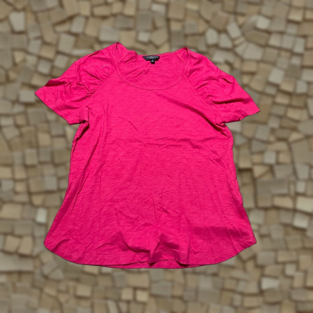 Vintage Liverpool Shirt, Women's Size Medium, Pink, Ruched Short Sleeve Size M / US 6-8 / IT 42-44 - 1 Thumbnail