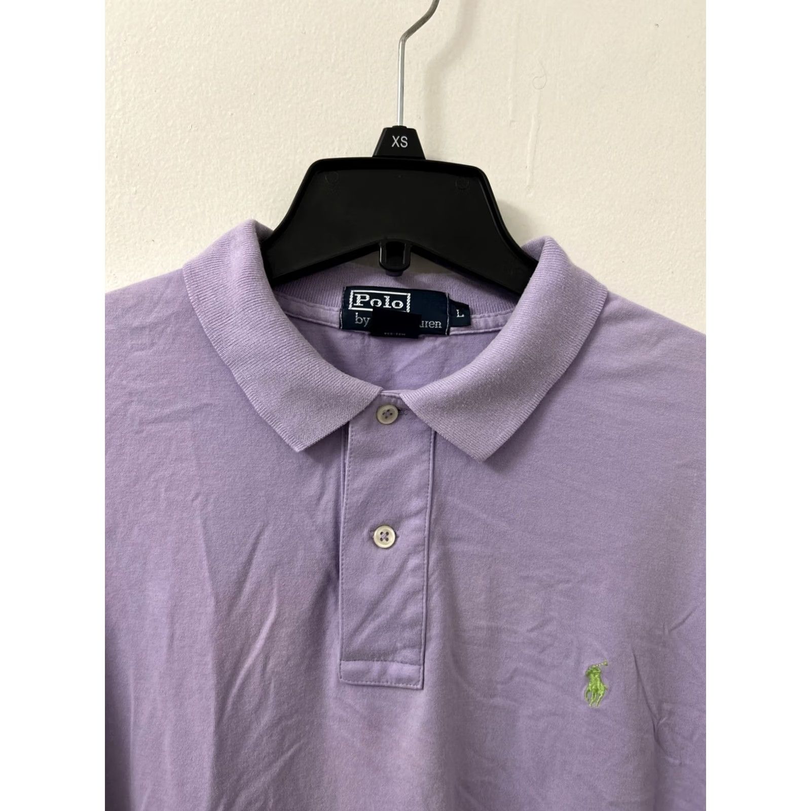 Polo Ralph Lauren VINTAGE Polo Ralph Lauren Shirt Mens L Purple Green Pony Short Sleeve Collared Button Knit Cotton Classic Casual Preppy Designer 90s / 00s Mens Size US L / EU 52-54 / 3 - 5 Thumbnail
