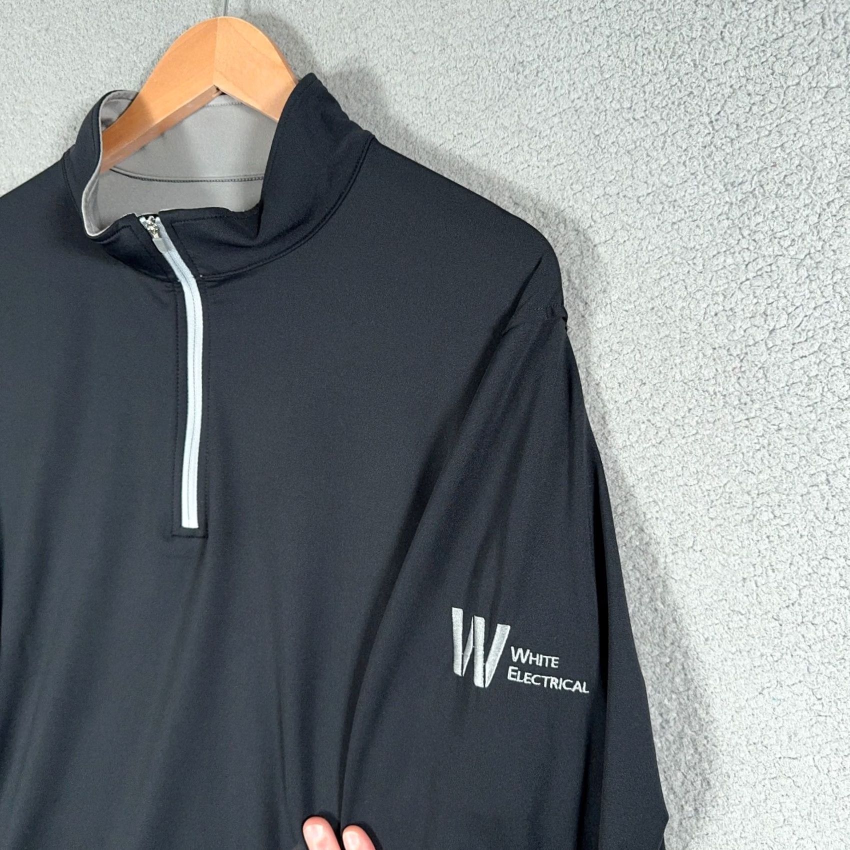 Peter Millar Peter Millar Perth Performance Quarter Zip Pullover Mens XL Black White Electric Mock Neck 1/4 Zip Golf Pullover Logo Long Sleeve Casual Shirt Size US XL / EU 56 / 4 - 5 Thumbnail