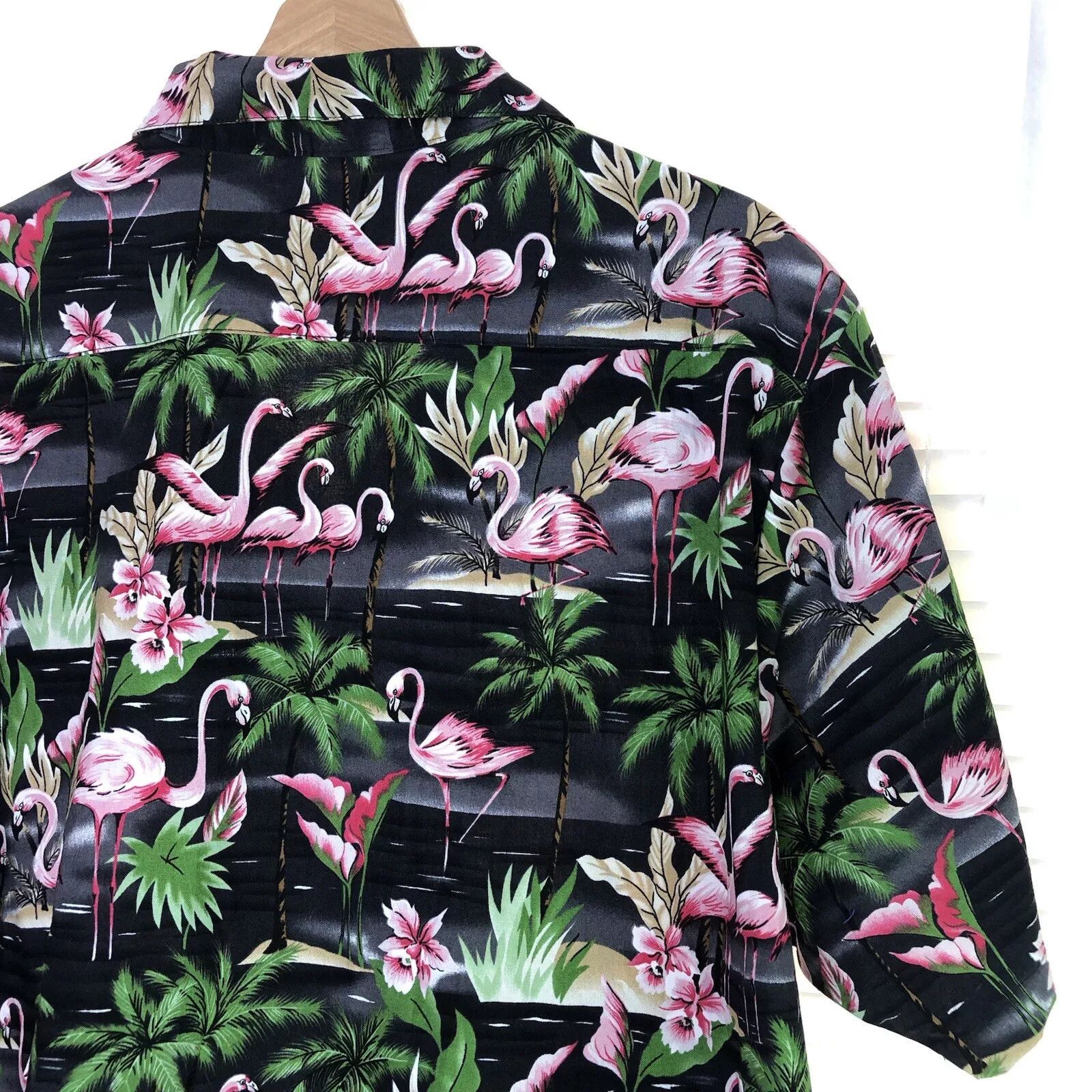 Other Benny's Aloha Shirts Hawaiian Black Flamingos Floral 3X Size US XXL / EU 58 / 5 - 6 Thumbnail