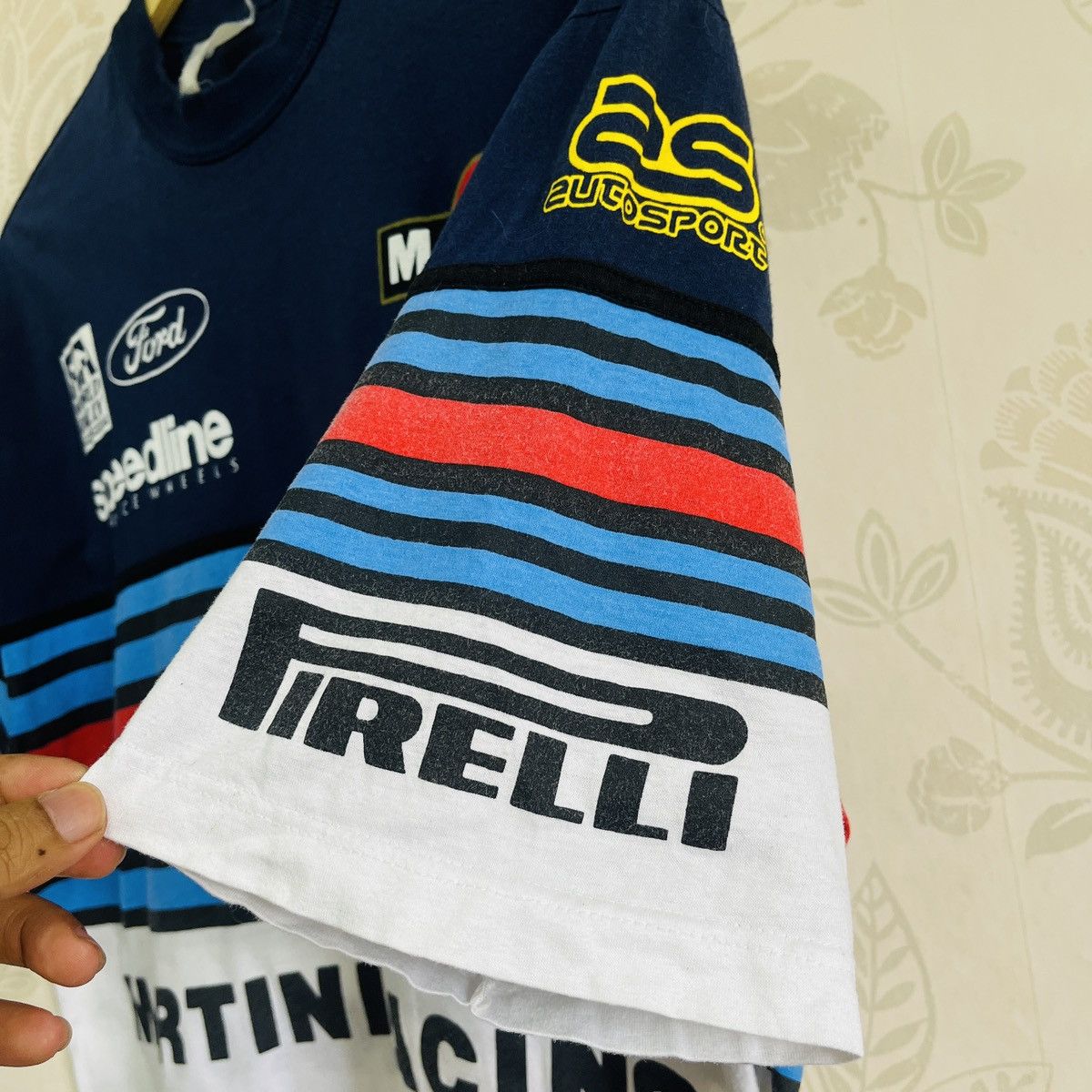 Ford × Pirelli × Vintage Vintage Ford Martini Racing Blue White TShirt Size US M / EU 48-50 / 2 - 10 Thumbnail