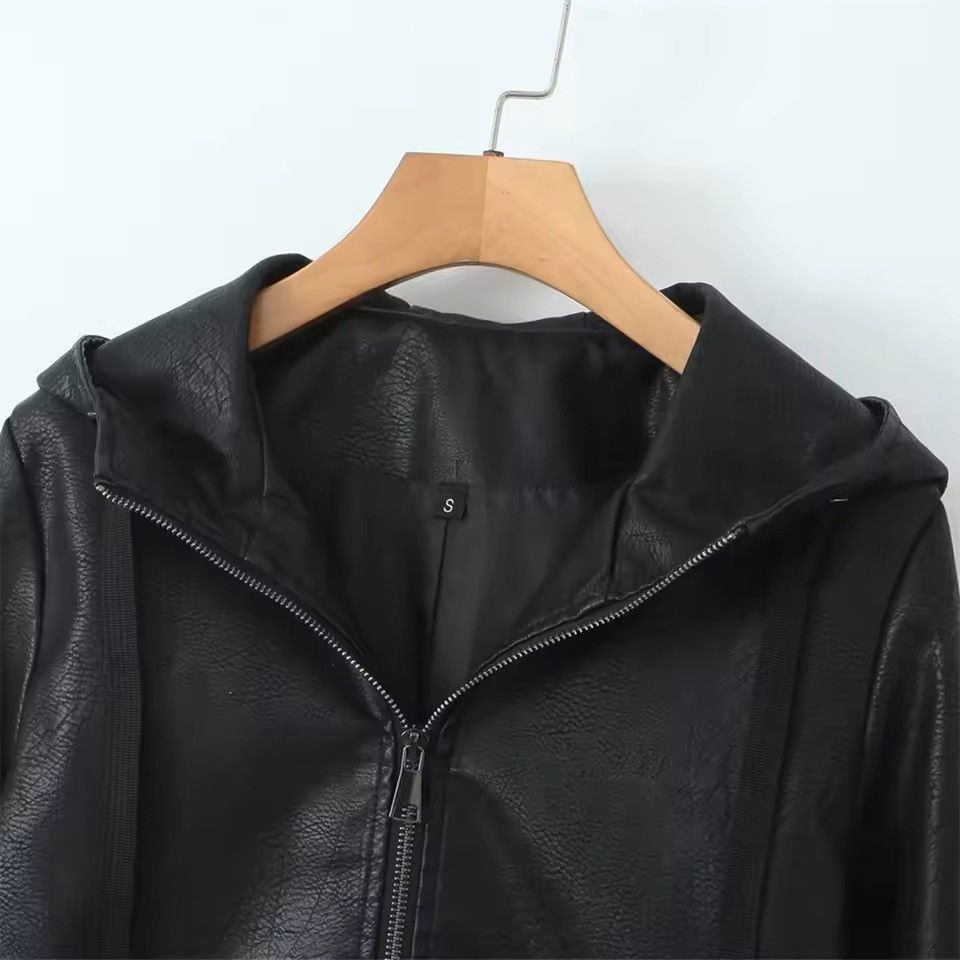 Other casual hooded pu leather jacket Size L / US 10 / IT 46 - 3 Thumbnail
