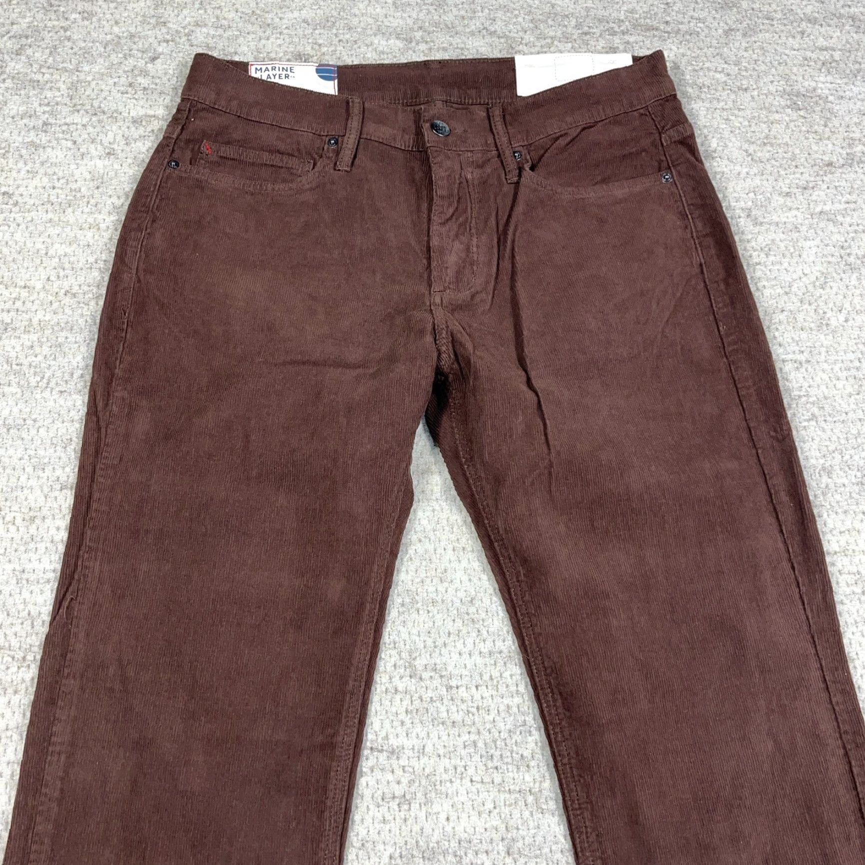 Marine Layer Marine Layer Pants Men 34x32 Slim Fit Straight Leg Corduroy Chino Brown Size US 34 / EU 50 - 6 Thumbnail