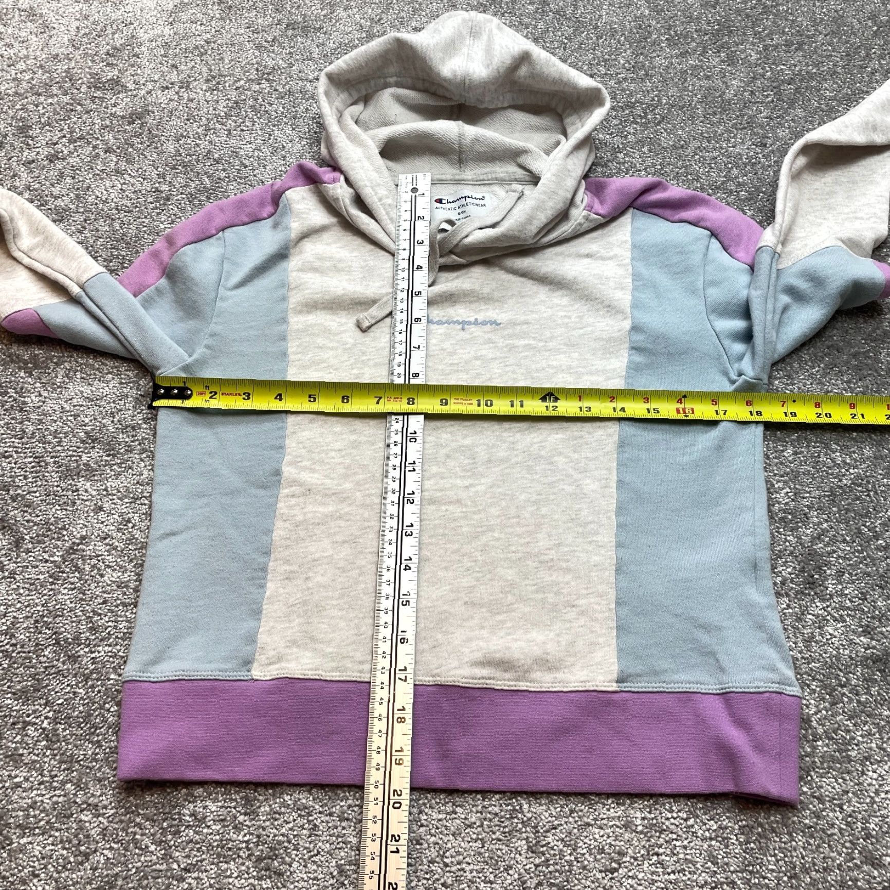 Champion Champion Hoodie Sweatshirt Womens S Gray Purple Hooded Pullover Crew Neck Long Sleeve Jersey Fleece Size S / US 4 / IT 40 - 4 Thumbnail
