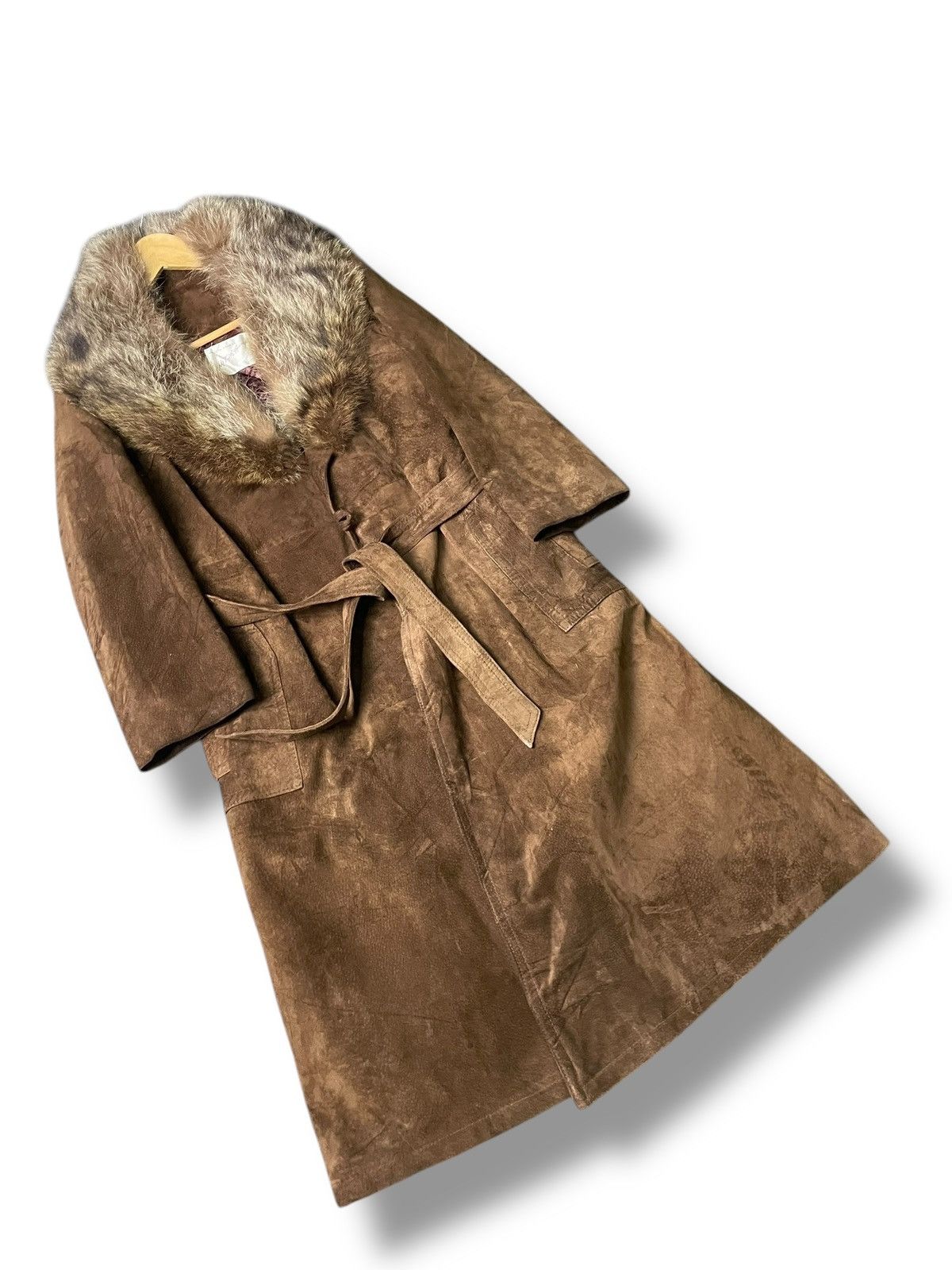 Japanese Brand × Saks Fifth Avenue × Vintage Saks Fifth Avenue Leather Suede Long Jacket (69) Size US XXS / EU 40 - 4 Thumbnail