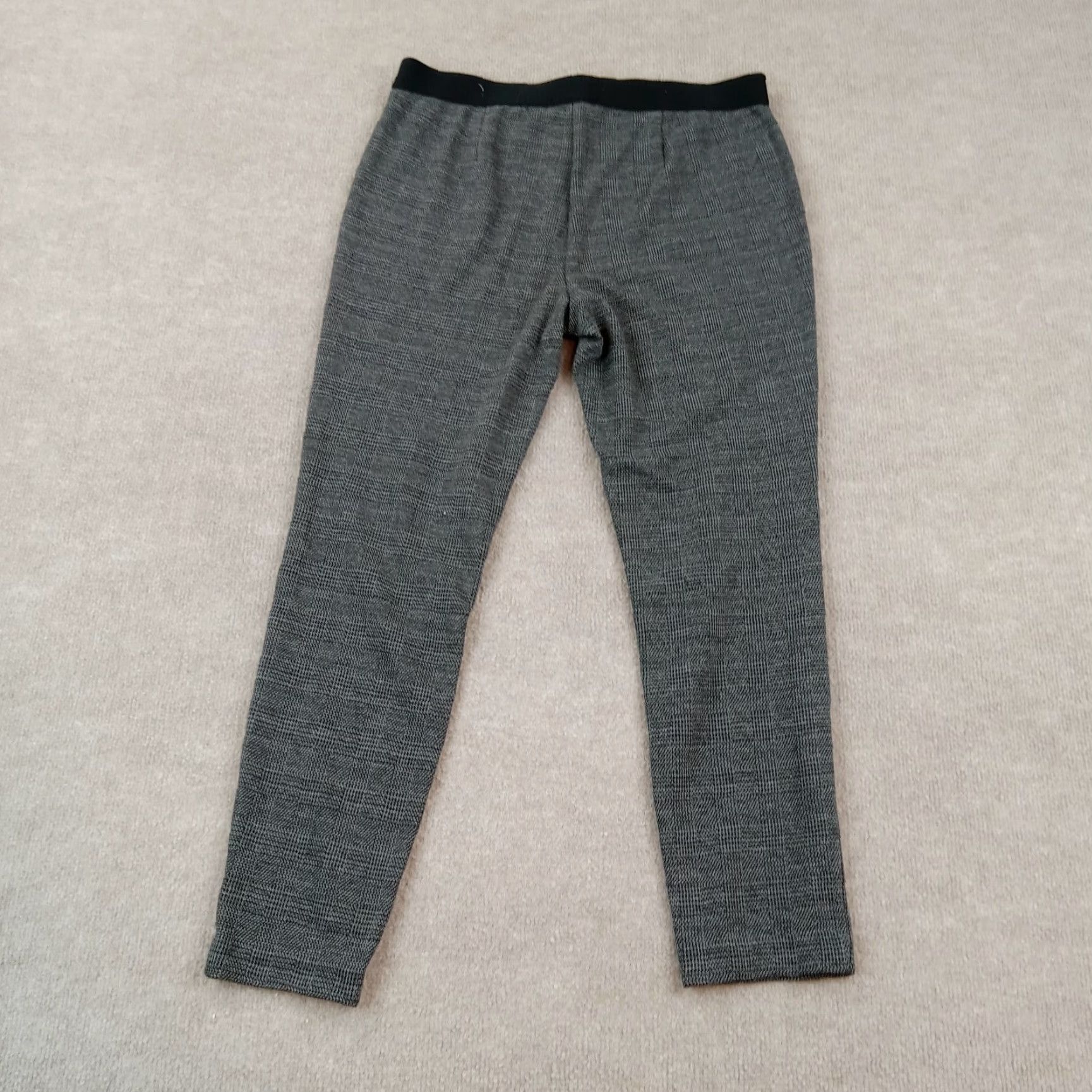 Talbots Talbots Black White Plaid Ankle Pants Womens 12 Elastic Waistband Stretch Polyester Size 32" / US 10 / IT 46 - 8 Thumbnail