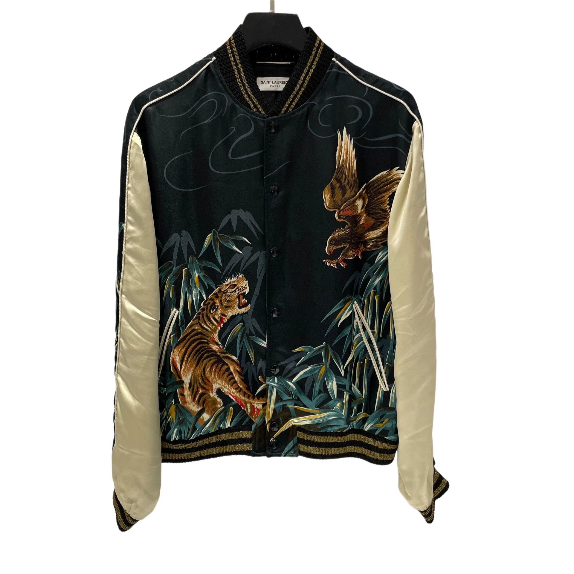 Saint Laurent Paris Tiger Eagle Silk Jacket