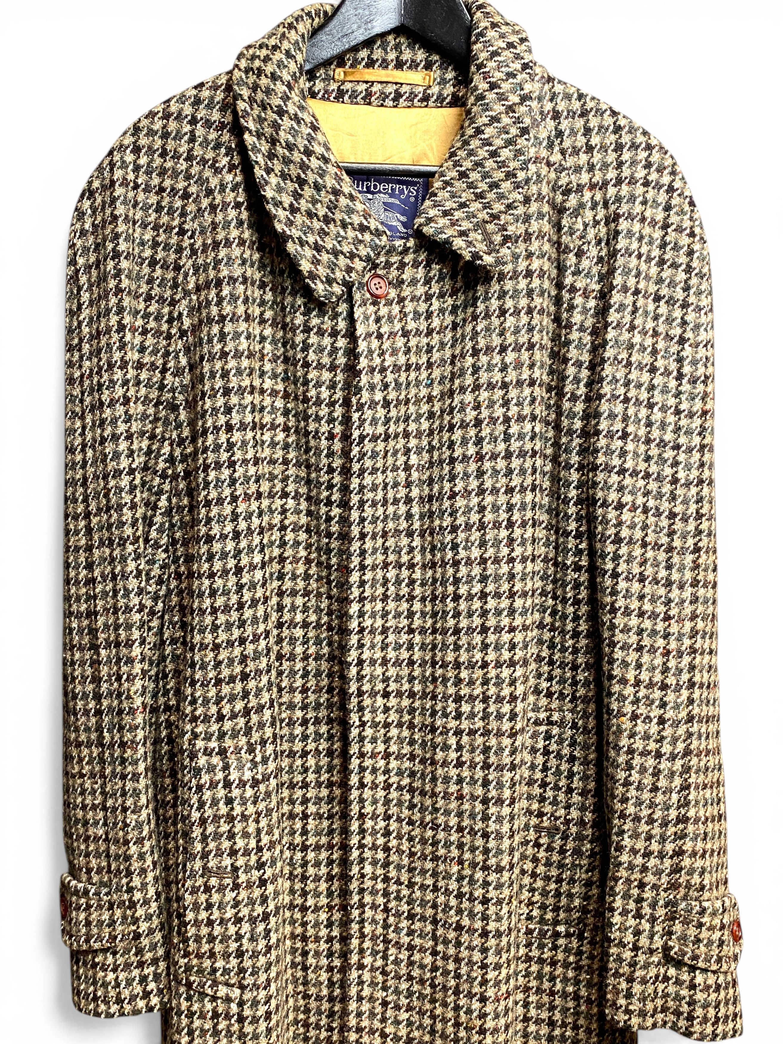 Burberry Burberrys Houndstooth Check Wool Camelhair Long Coat Vintage Size US XXL / EU 58 / 5 - 6 Thumbnail
