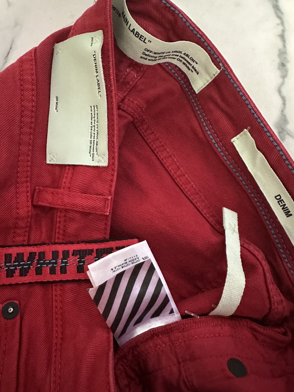 Off-White Off-White Industrial Red Denim Size US 28 / EU 44 - 4 Thumbnail
