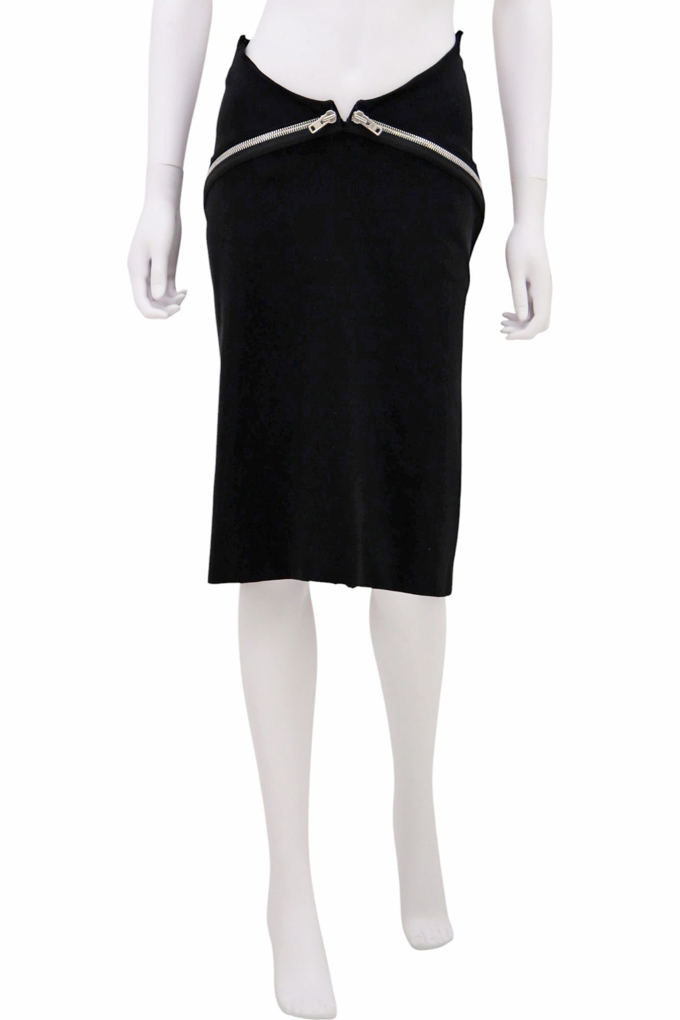 Maison Margiela FW08 Curved Zip Up Skirt Size 28" / US 6 / IT 42 - 1 Thumbnail