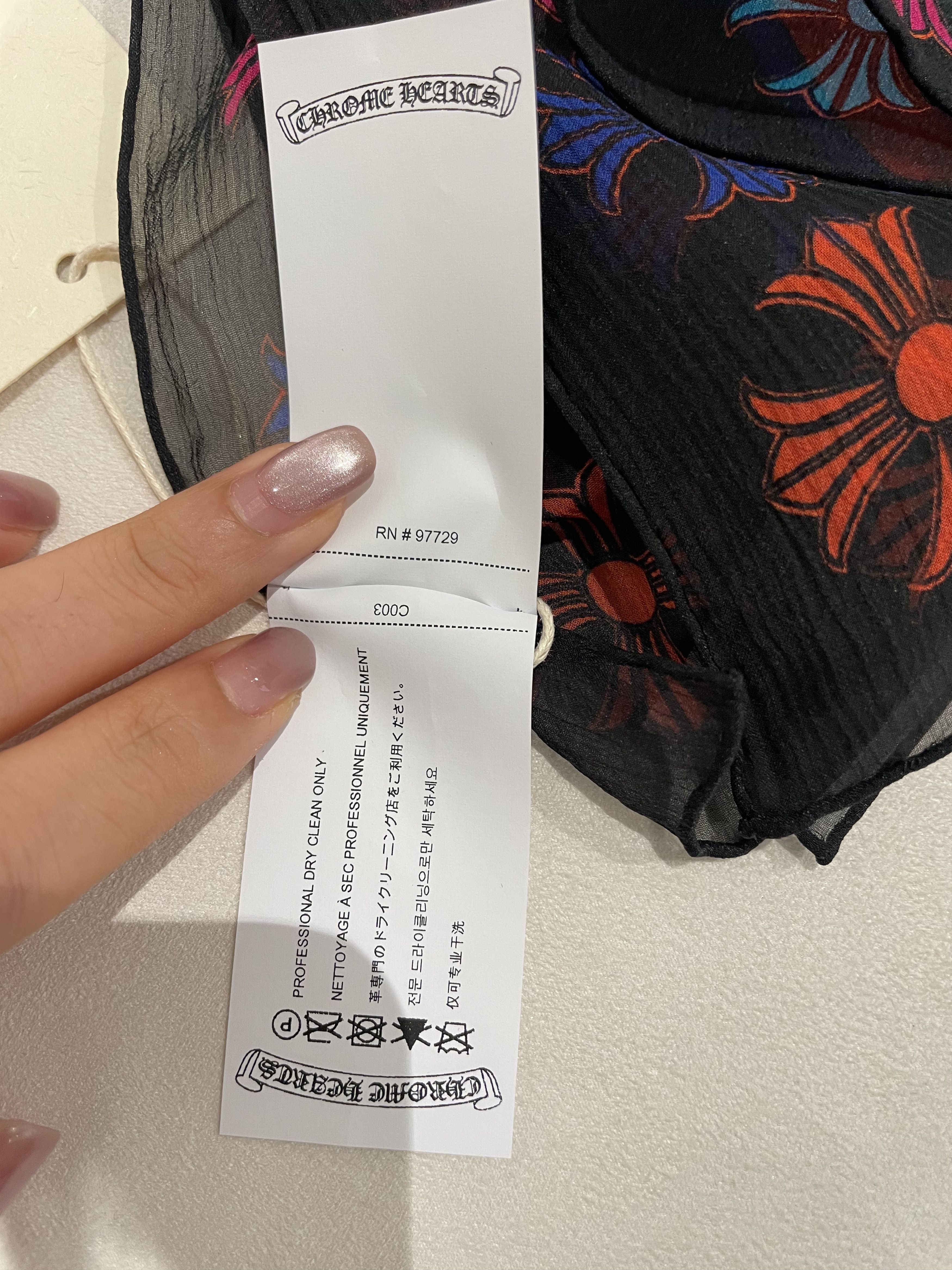 Chrome Hearts Chrome Hearts Mapplethorpe Multi-Color Cross Blue Silk Scarf Size ONE SIZE - 9 Thumbnail