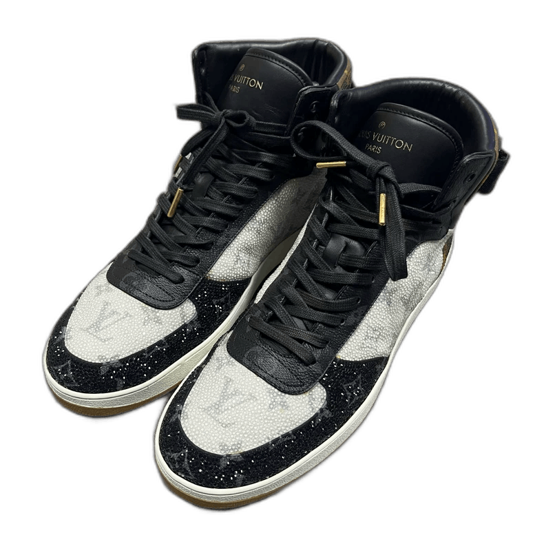Louis Vuitton Louis Vuitton High Top Sneakers with Crystals Size US 8 / EU 41 - 1 Thumbnail