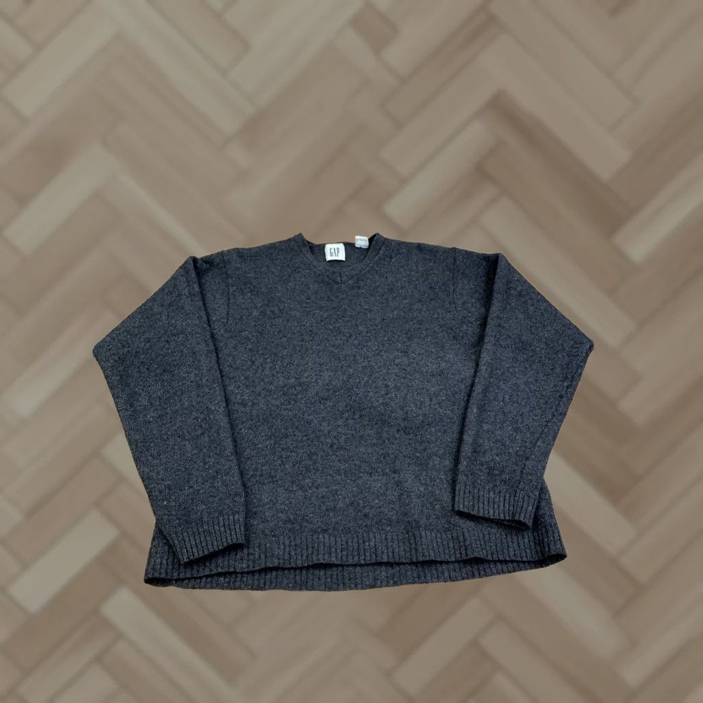 Gap VINTAGE GAP LAMBSWOOL V NECK SWEATER Men XL Gray Pullover 13129 Size US L / EU 52-54 / 3 - 1 Thumbnail