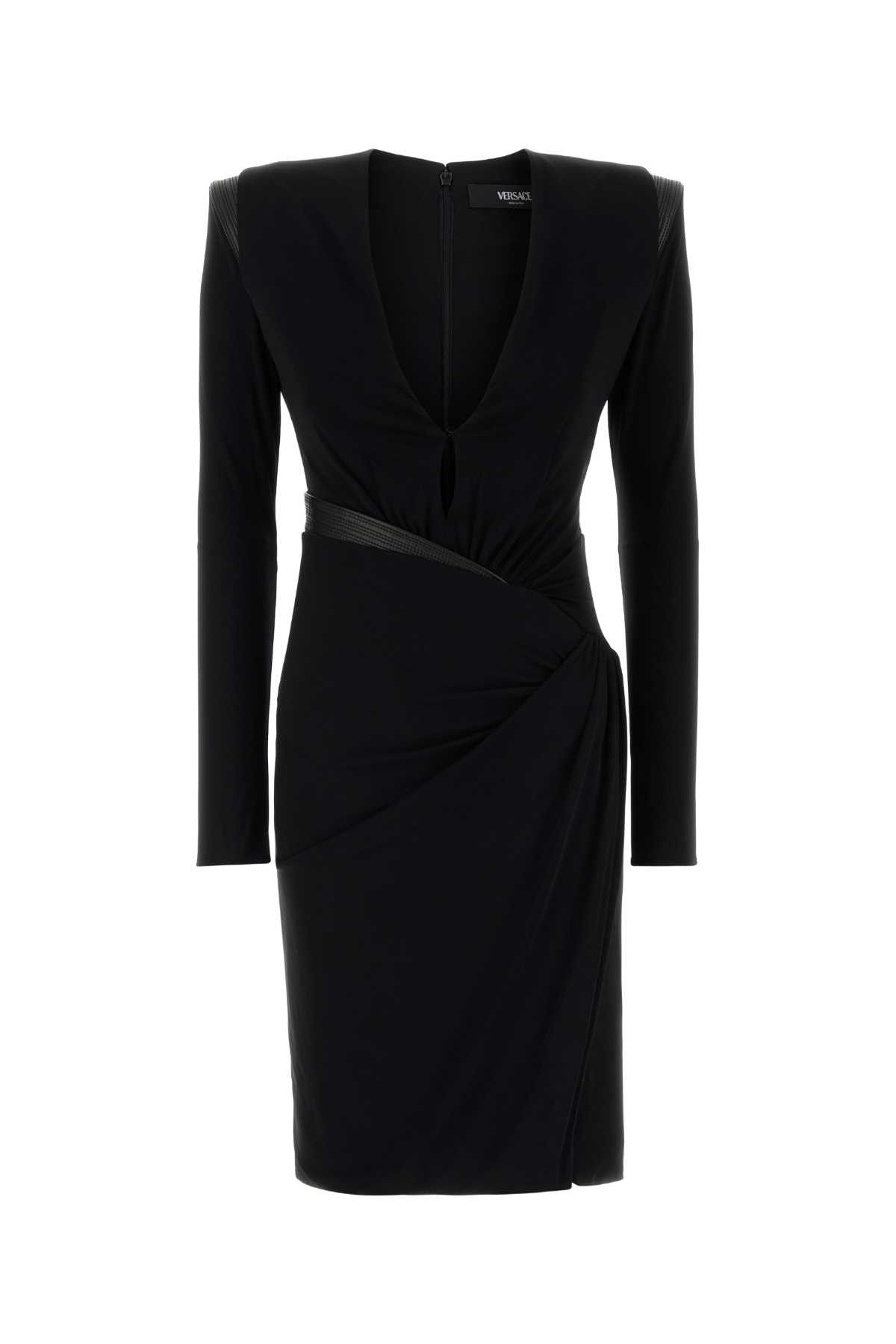 Versace Black Crepe Dress Size S / US 4 / IT 40 - 1 Thumbnail