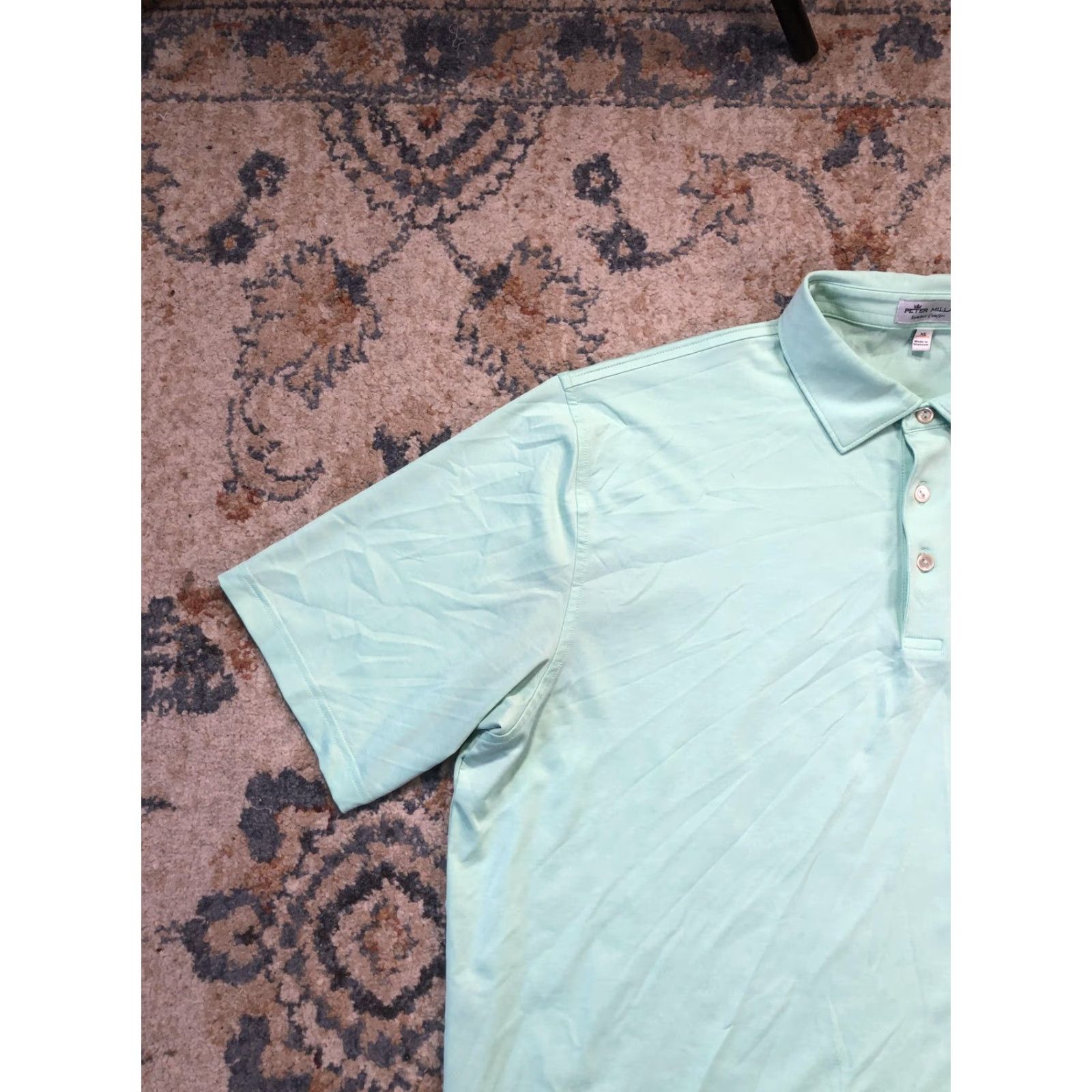 Peter Millar Peter Millar Summer Comfort Polo Shirt Mens XL Green Solid Golf Short Sleeve Size US XL / EU 56 / 4 - 3 Thumbnail