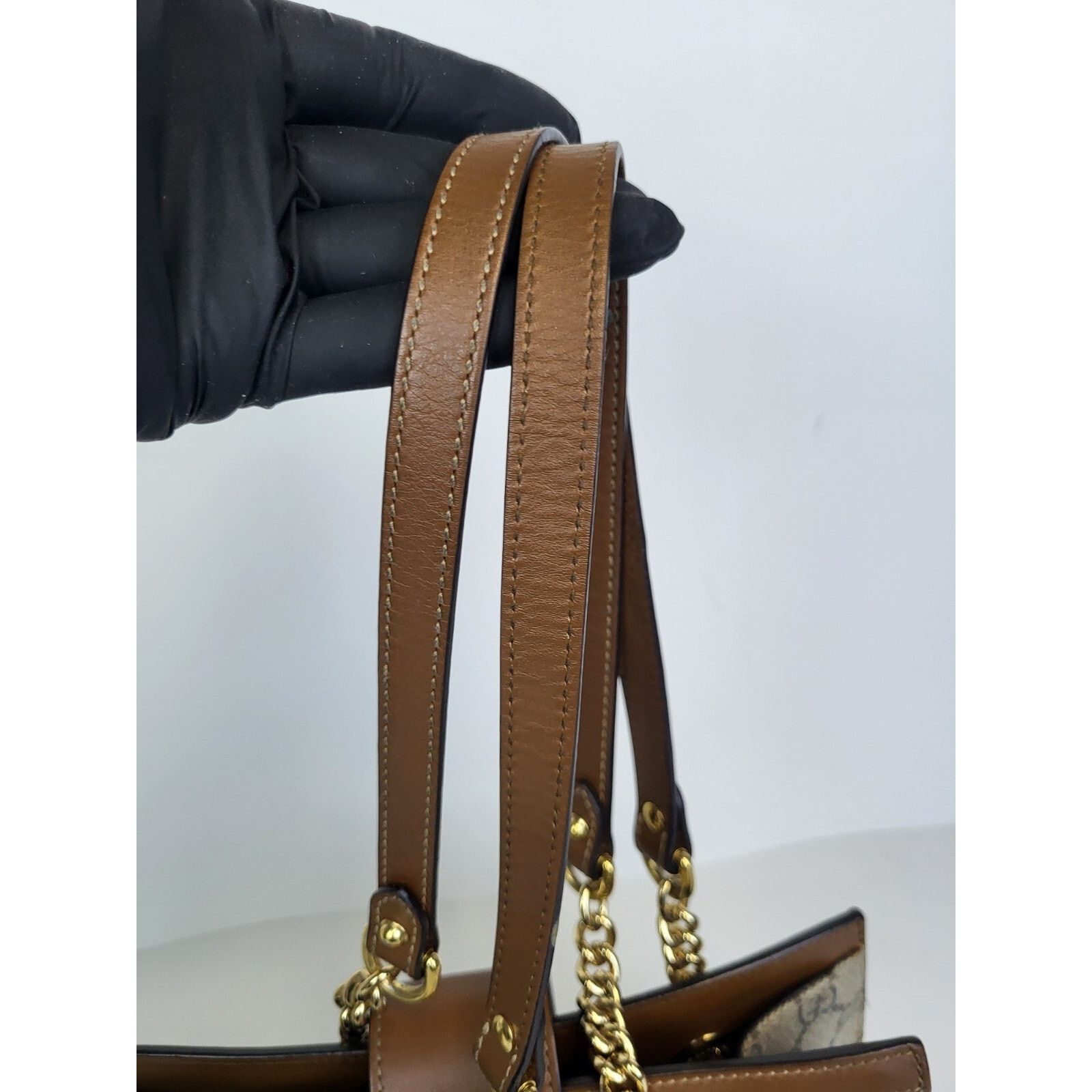 Gucci Gucci Padlock Shoulder Bag Small Brown Canvas Shoulder Bag Size ONE SIZE - 4 Thumbnail