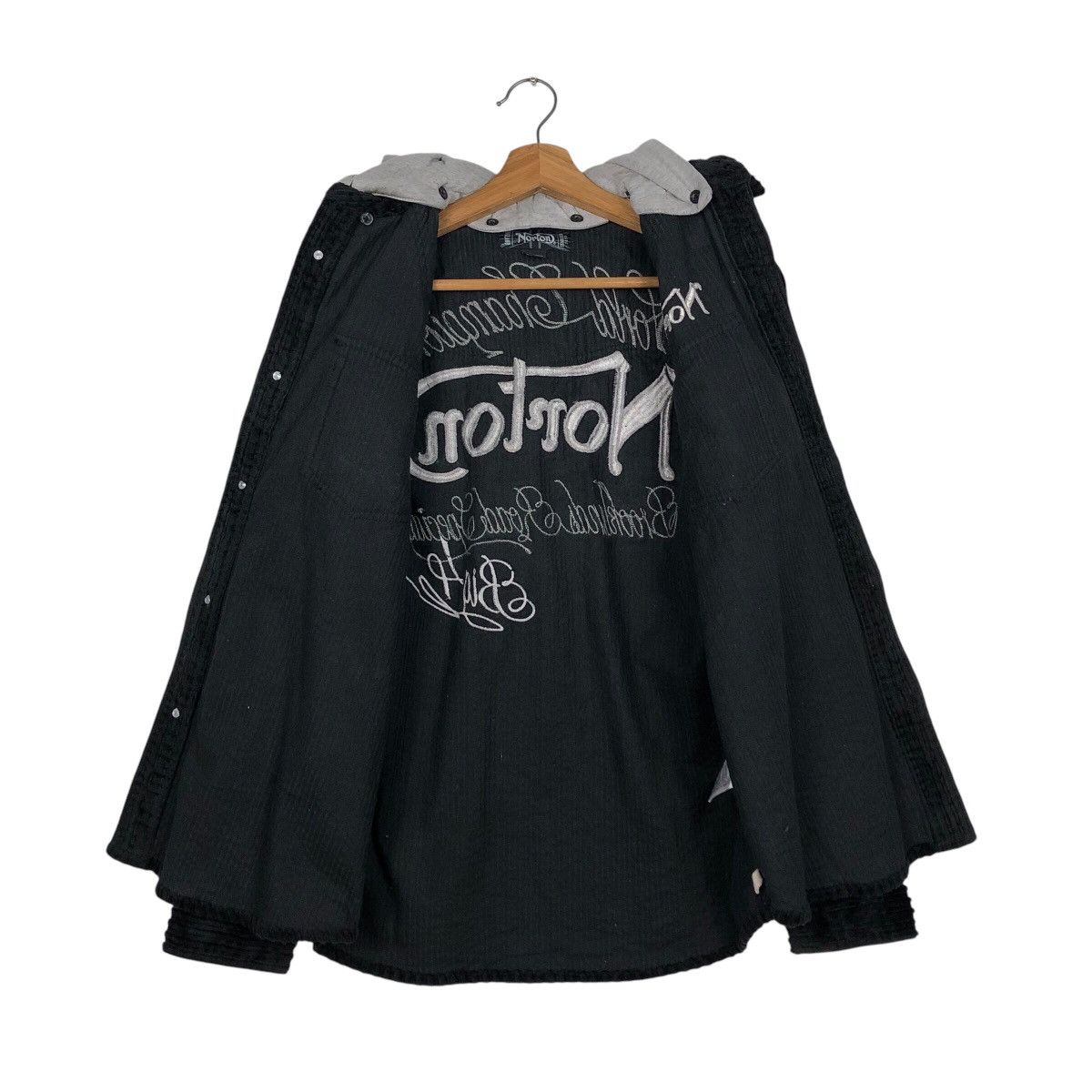 Japanese Brand × Norton 📌Biker Jacket Rich Black Norton Embroidered Big Logo Size US M / EU 48-50 / 2 - 14 Thumbnail