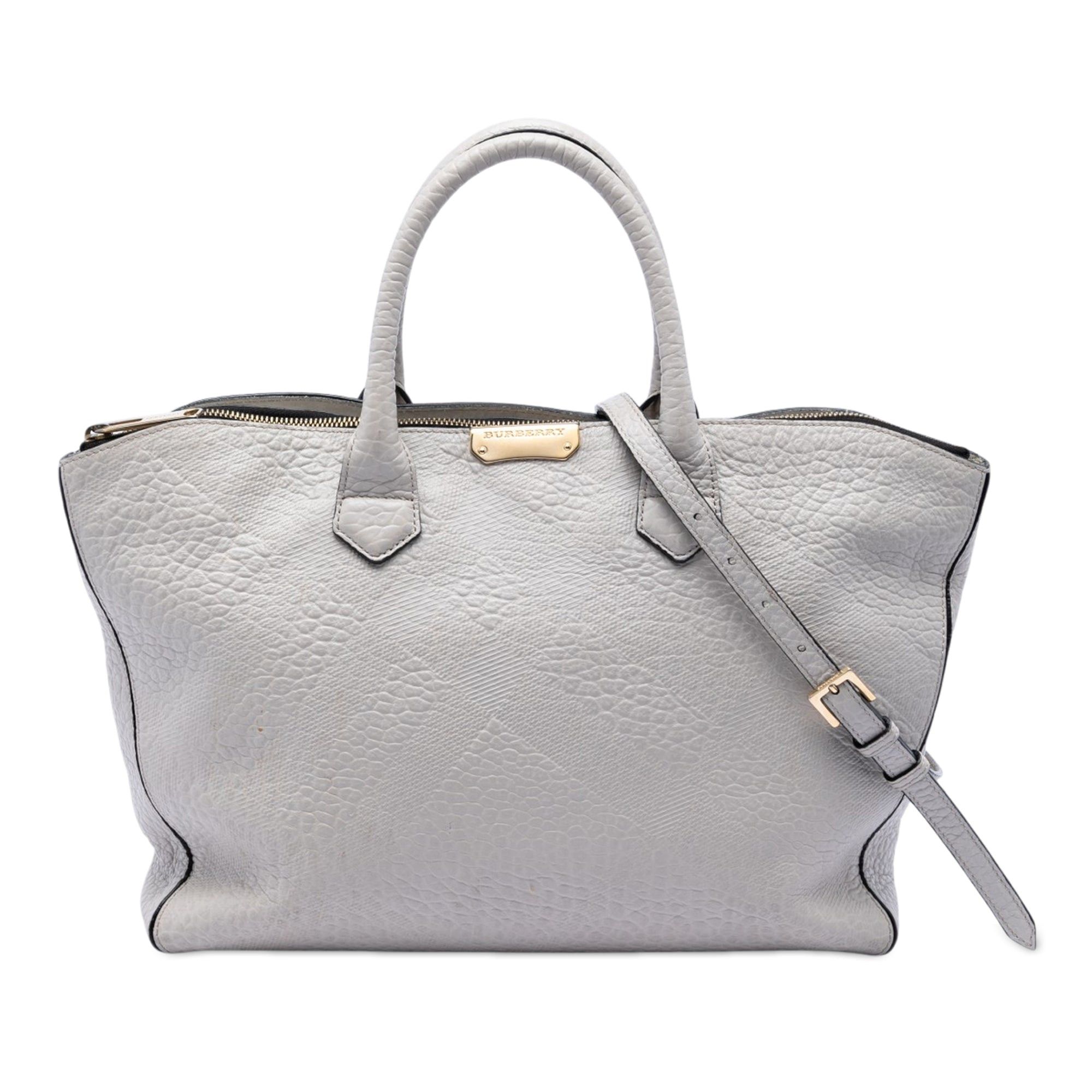 Burberry Embossed Leather Dewsbury Satchel Size ONE SIZE - 1 Thumbnail