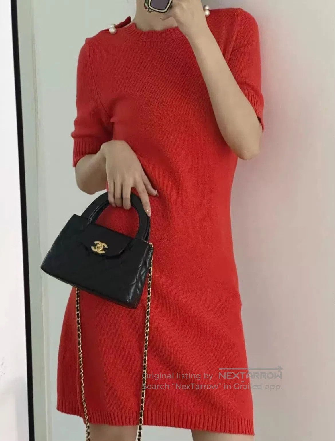 Chanel Chanel size 34 Red knitted dress| Size S / US 4 / IT 40 - 1 Thumbnail