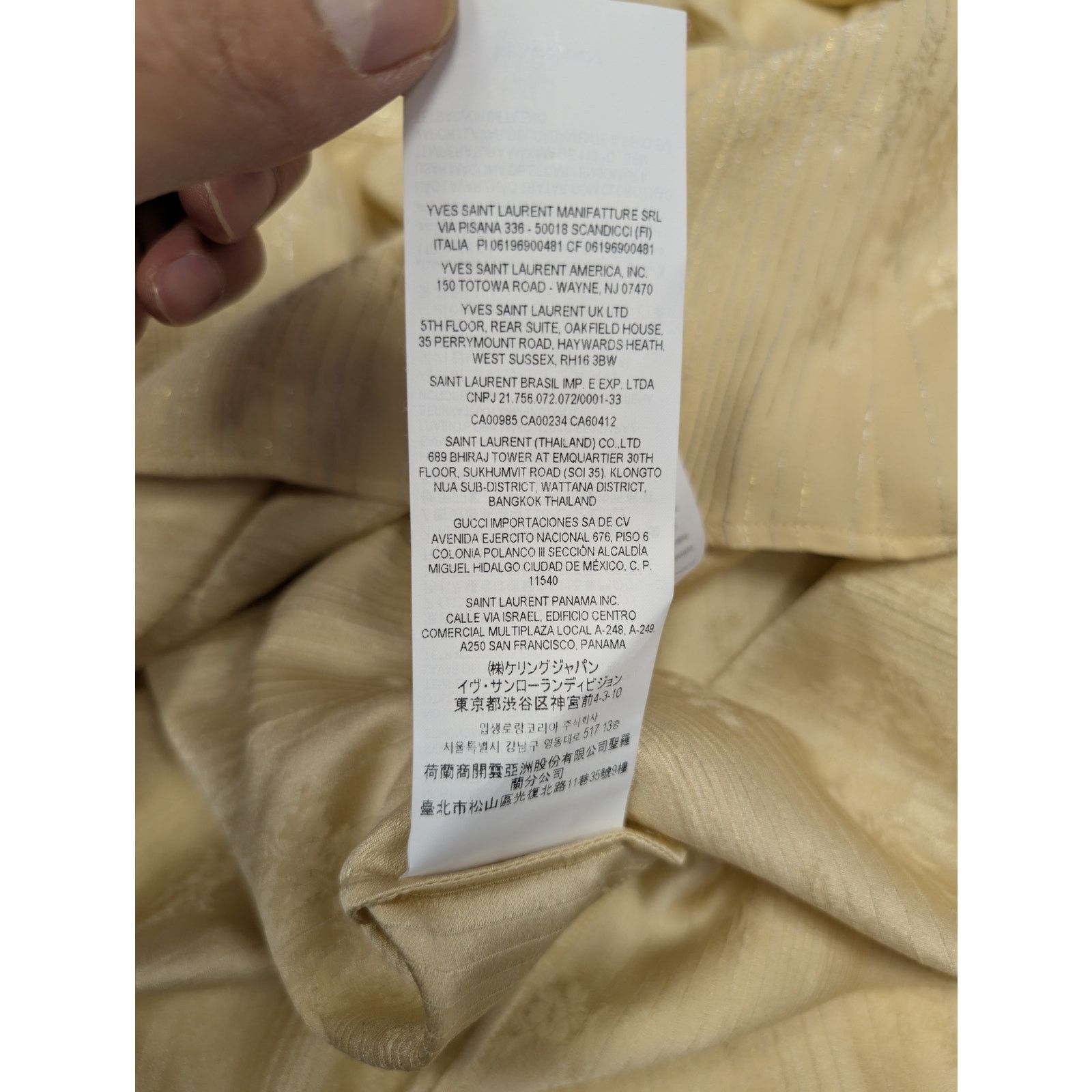 Saint Laurent Paris o1rshd1 Chemise Tight Fitted Ruffled Silk Shirt in Beige Size US S / EU 44-46 / 1 - 18 Thumbnail