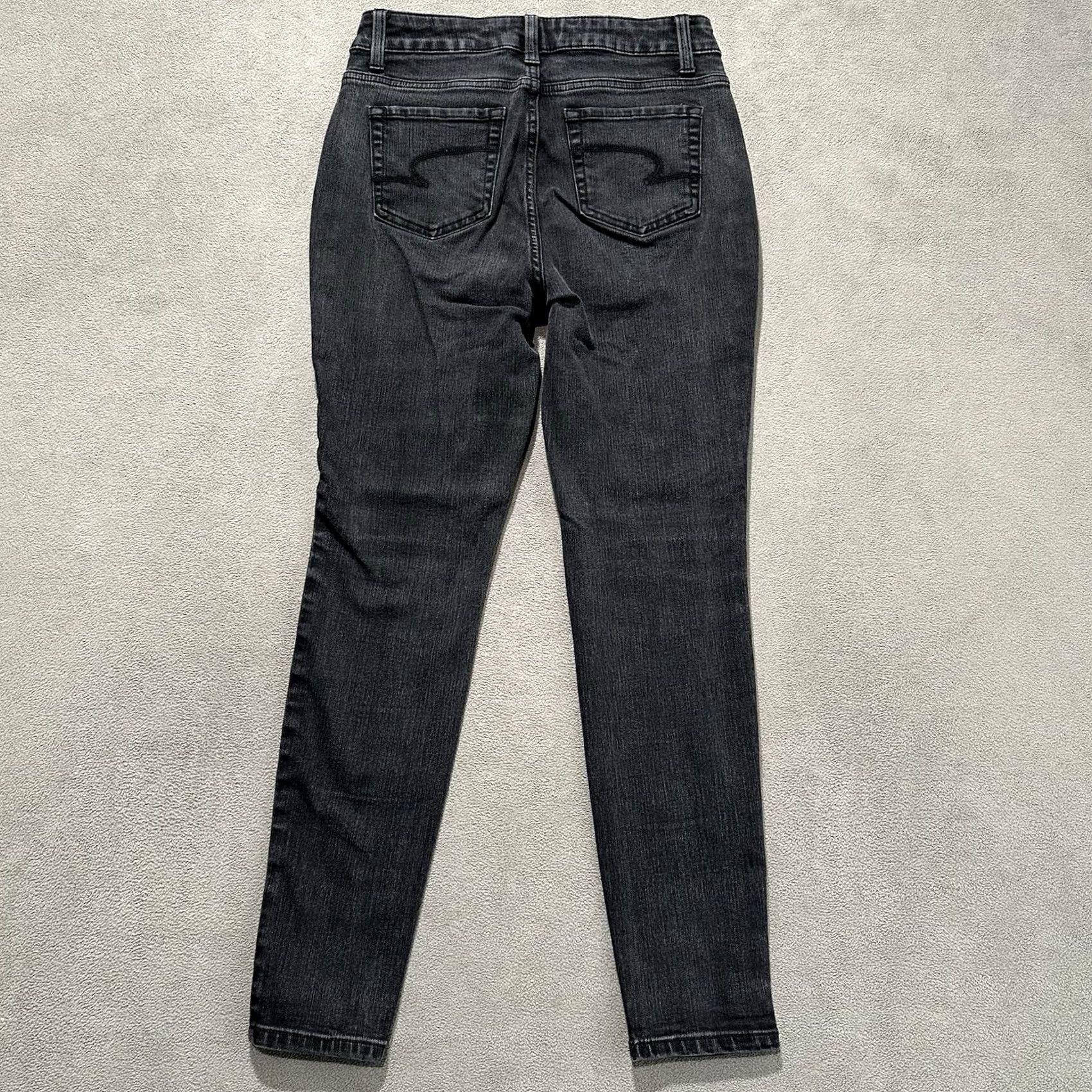 Vintage Time and Tru Jeans Womens Black Skinny Jeans Charcoal Wash Size 4 High Rise EUC Size 27" / US 4 / IT 40 - 2 Thumbnail