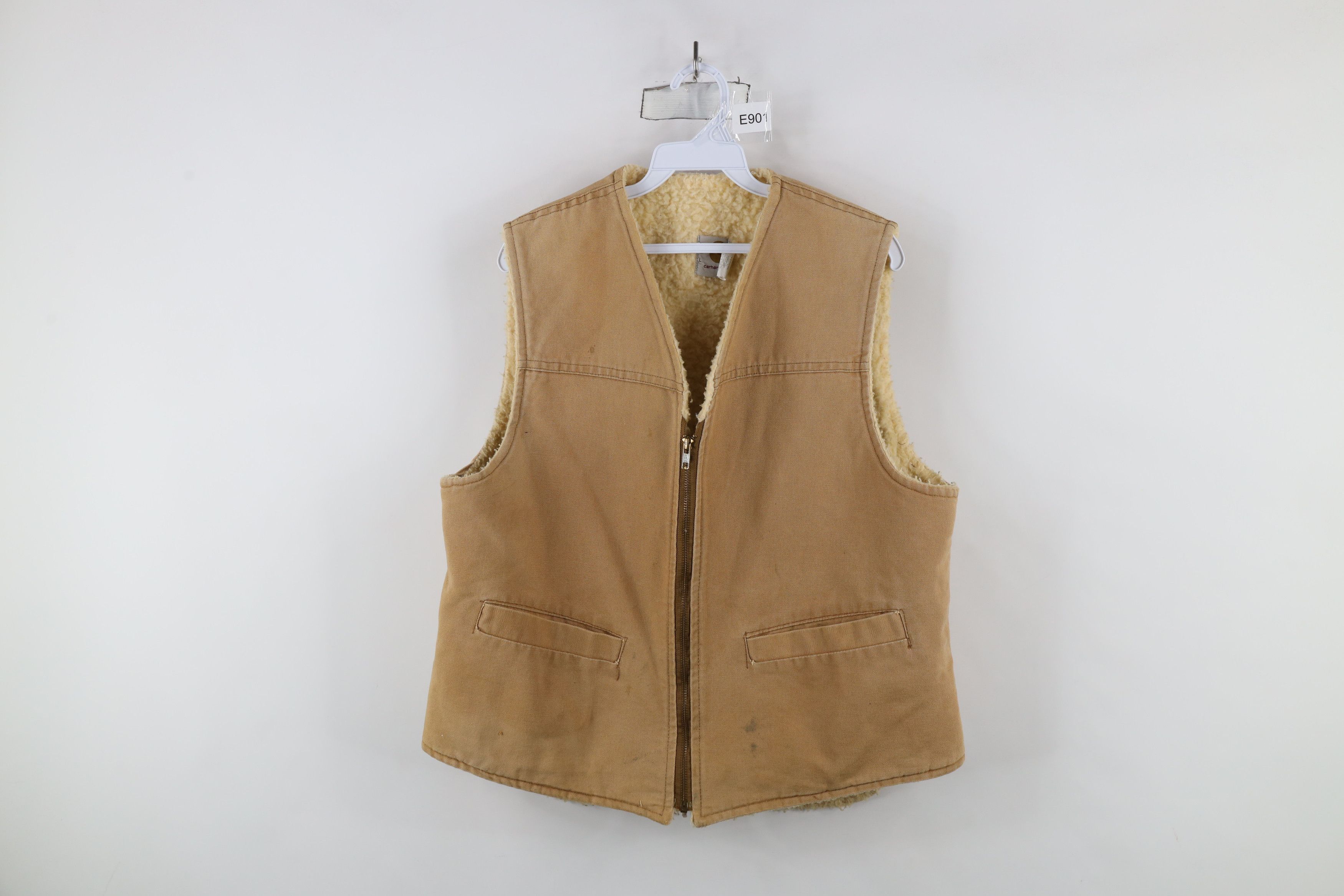 Carhartt × Vintage Vintage 80s 90s Carhartt Pile Fleece Lined Vest Jacket USA Size US L / EU 52-54 / 3 - 1 Thumbnail