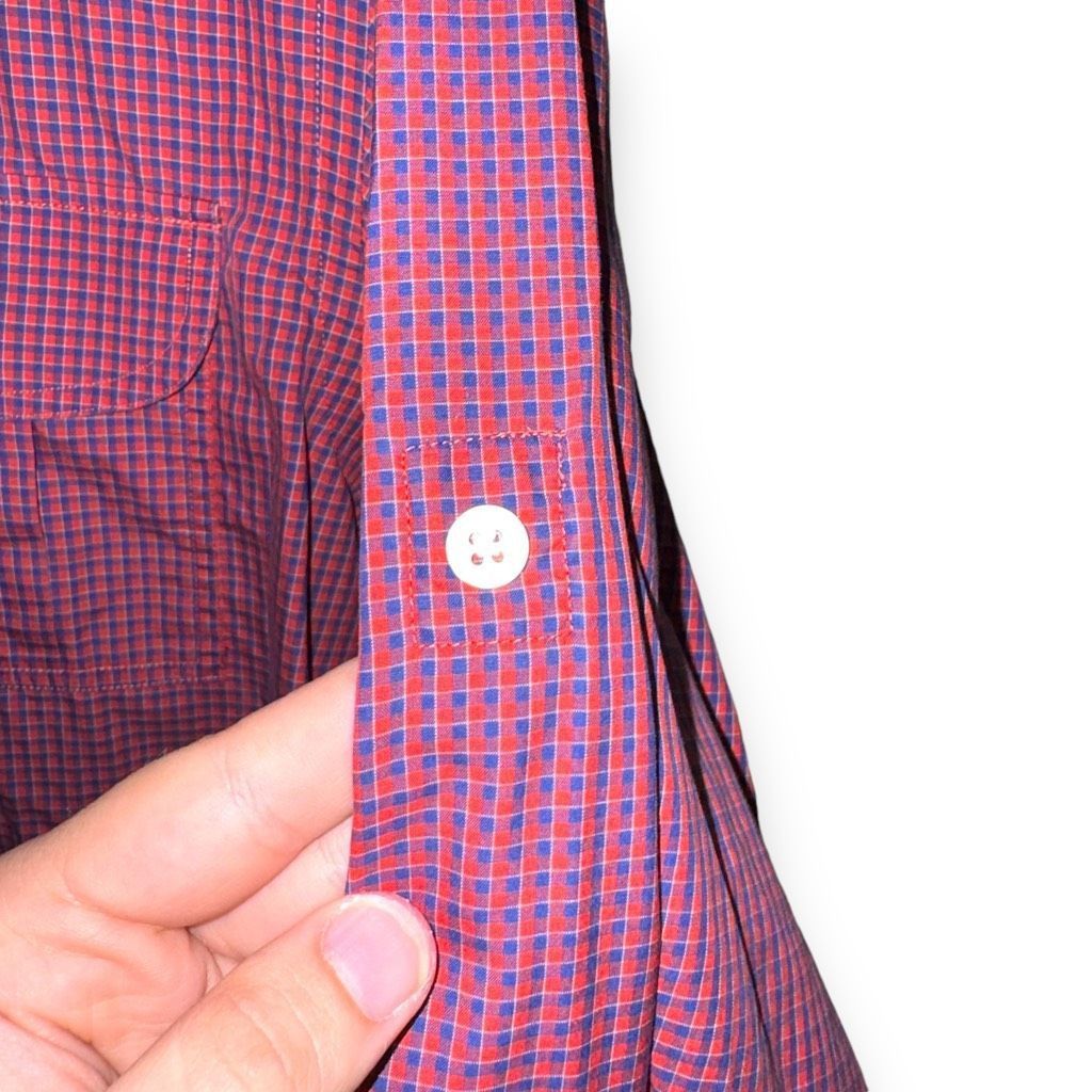 Billy Reid Billy Reid Red Check Made in Italy Button Up Shirt Size M Size US M / EU 48-50 / 2 - 10 Thumbnail