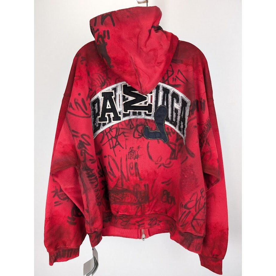 Balenciaga o1rshd1 Skater Zip Hoodie in Red Size US S / EU 44-46 / 1 - 11 Thumbnail
