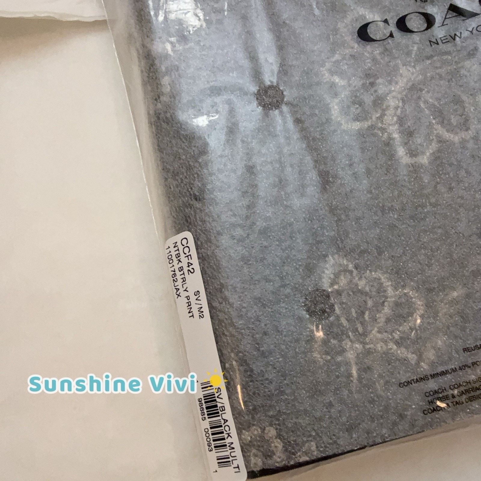 Coach NWT Coach CCF42 Notebook Butterfly novelty leather/Silver Size ONE SIZE - 6 Thumbnail