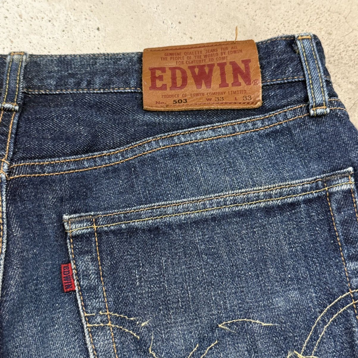 Edwin Vintage Edwin 503 Regular Rigid Distressed Denim Pants Size US 33 - 14 Thumbnail