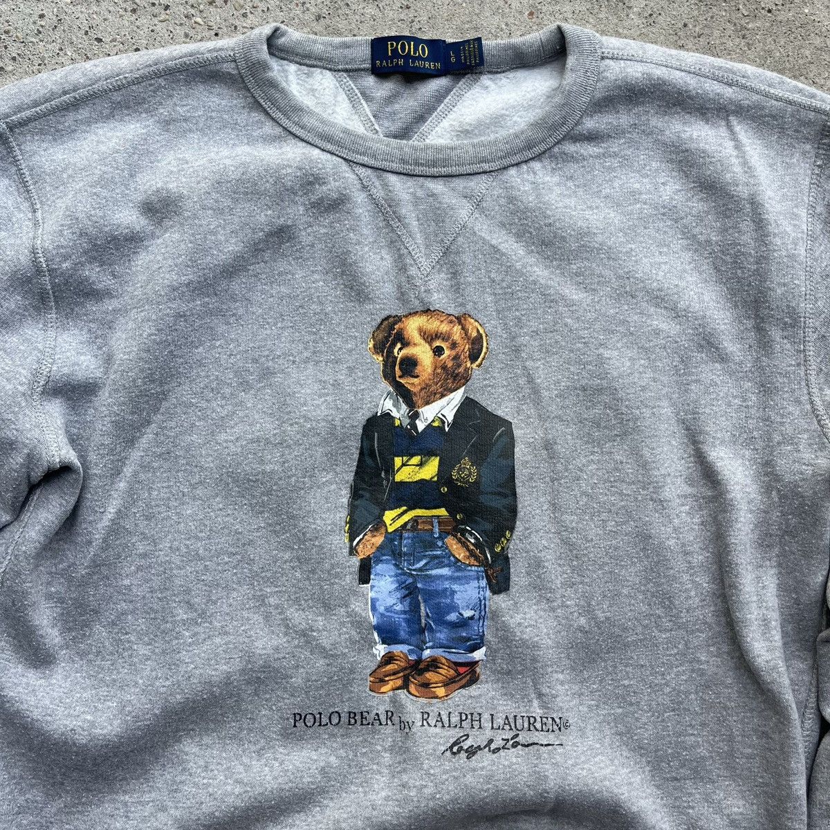 Polo Ralph Lauren × Ralph Lauren Ralph lauren polo bear crewneck sweatshirt L grey classy Size US L / EU 52-54 / 3 - 2 Thumbnail