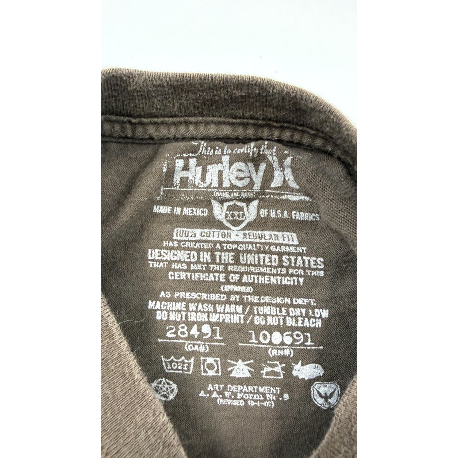 Hurley VINTAGE Hurley Hawaii Shirt Mens 2XL Brown Graphic Tee Surf T-Shirt Regular Fit Graphic Print Mens Size US XXL / EU 58 / 5 - 3 Thumbnail