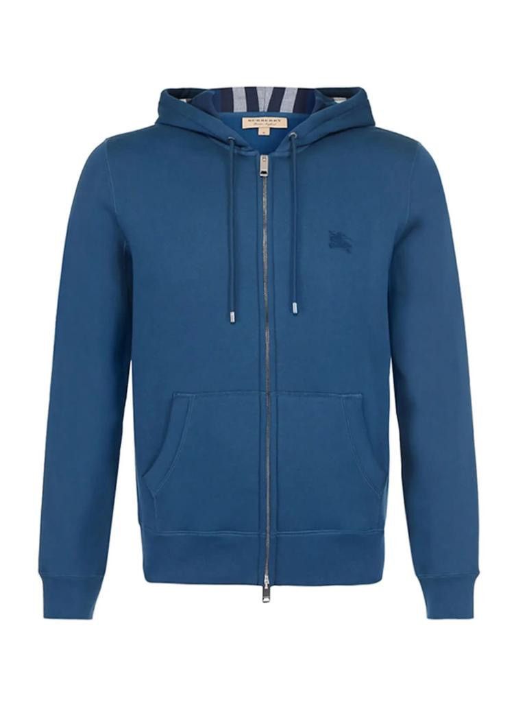 Burberry Burberry Clarendon check hood zip up hoodie blue | Grailed
