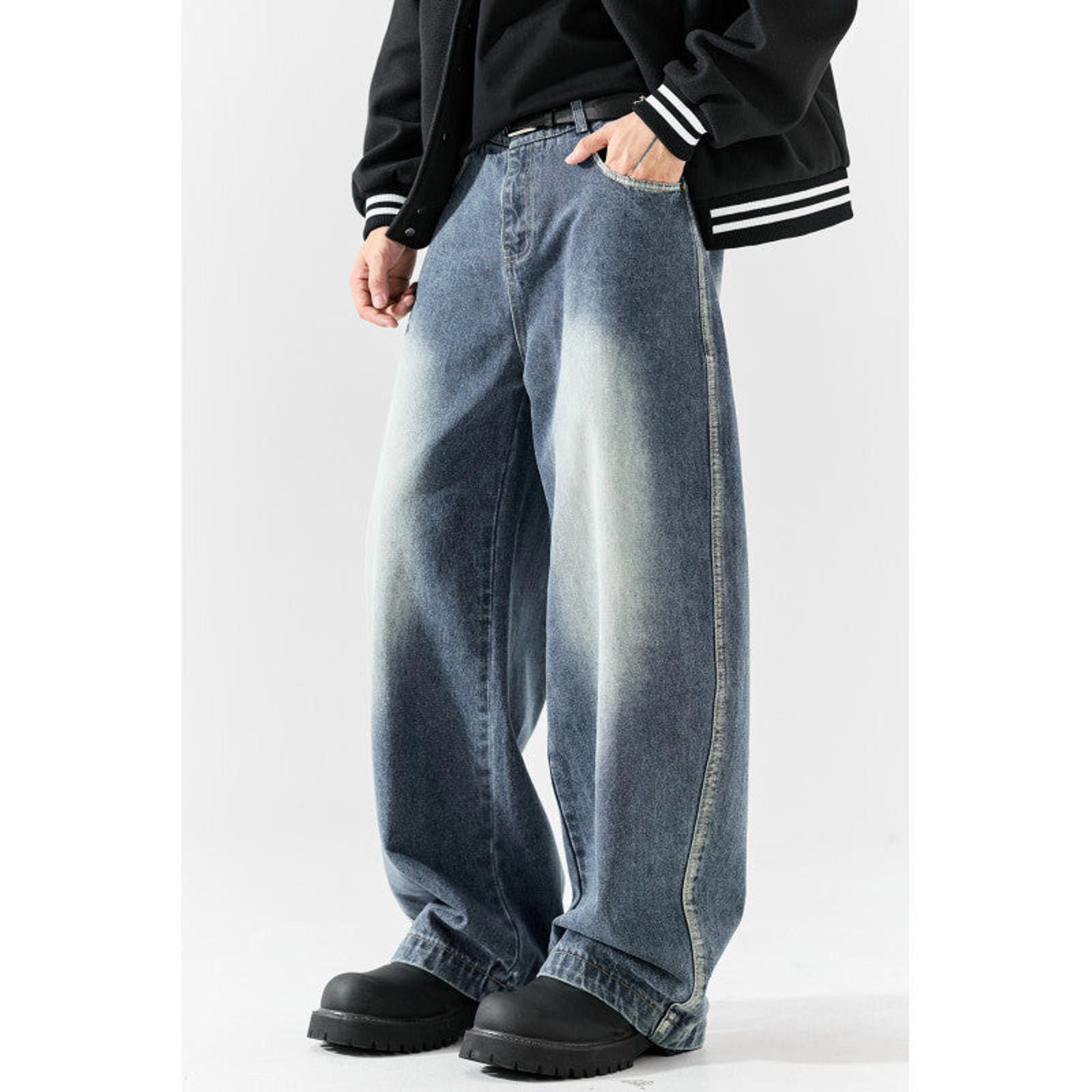 Japanese Brand Blue Wide Leg Denim Jeans, Baggy Fit Jeans Size US 32 / EU 48 - 1 Thumbnail