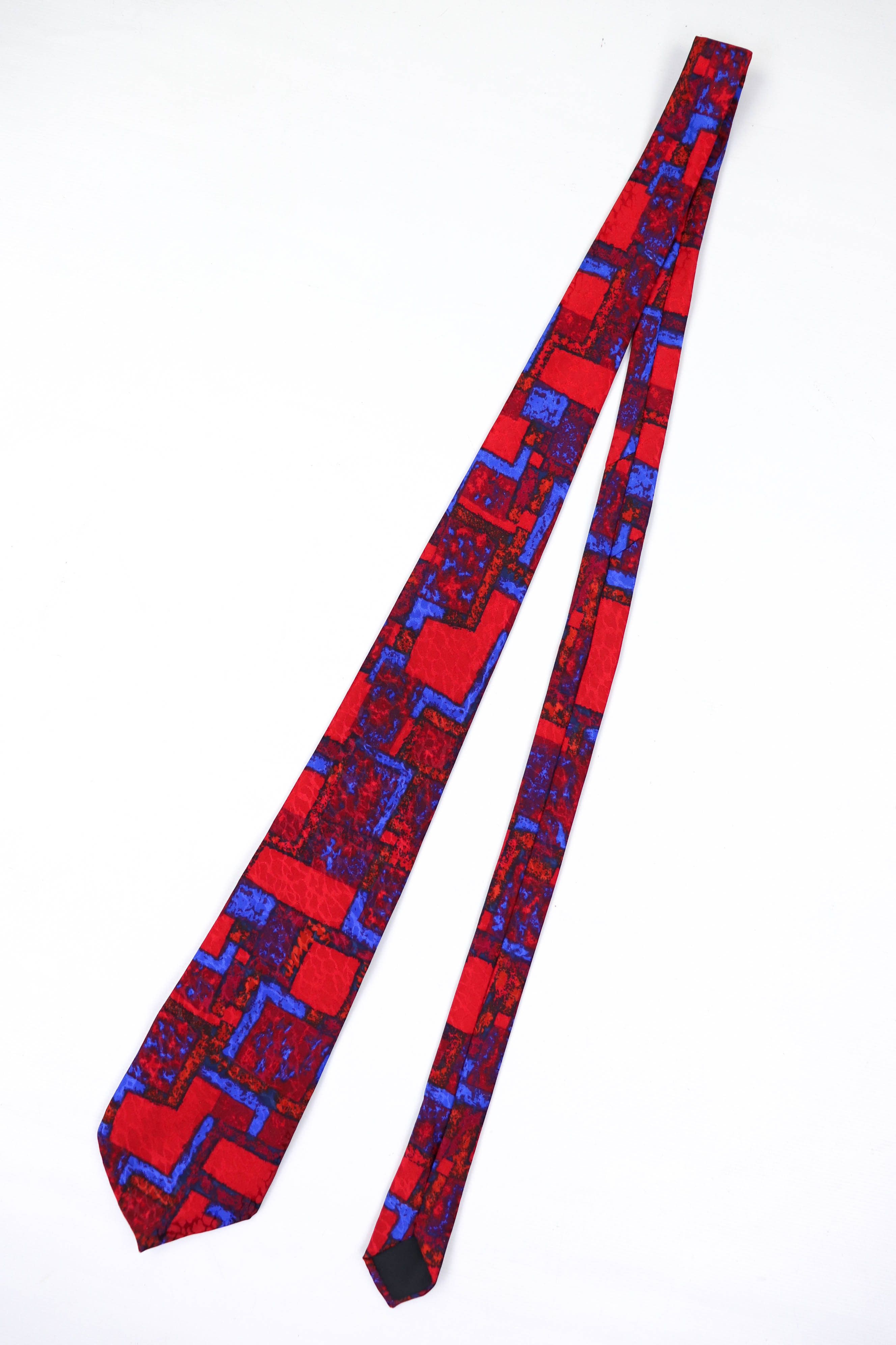 Designer Vintage Paco Rabanne Paris Abstract Graphics Silk Tie Size ONE SIZE - 2 Thumbnail