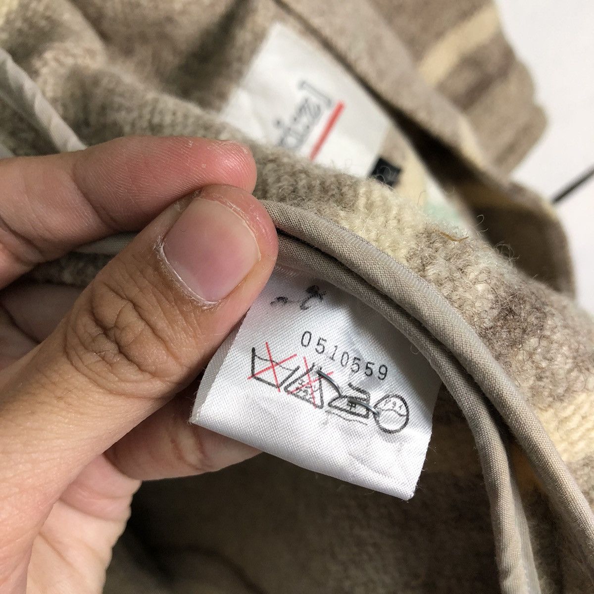 Issey Miyake 🔥Vtg Wool Jacket Chore Striped L.Montagne & Fils Worker Size US L / EU 52-54 / 3 - 16 Thumbnail