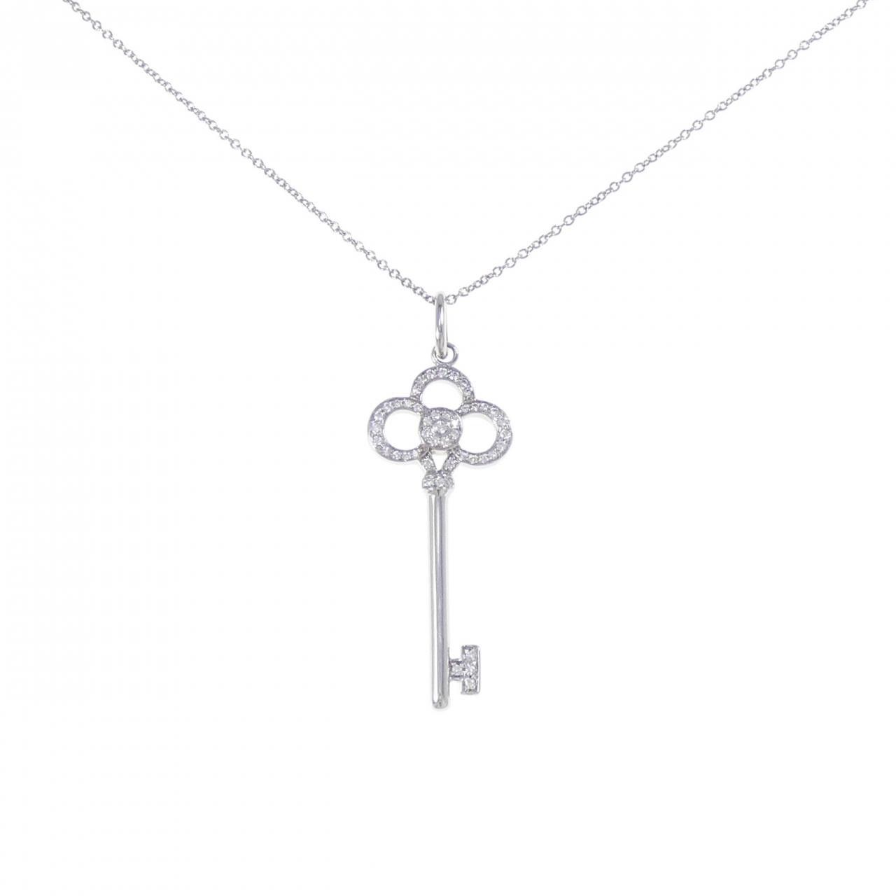 Tiffany & Co. Tiffany & Co. Tiffany Crown Key 750 White Gold Diamond Necklace Calfskin Necklace 60010880 DUTY FREE for USA Size ONE SIZE - 1 Thumbnail