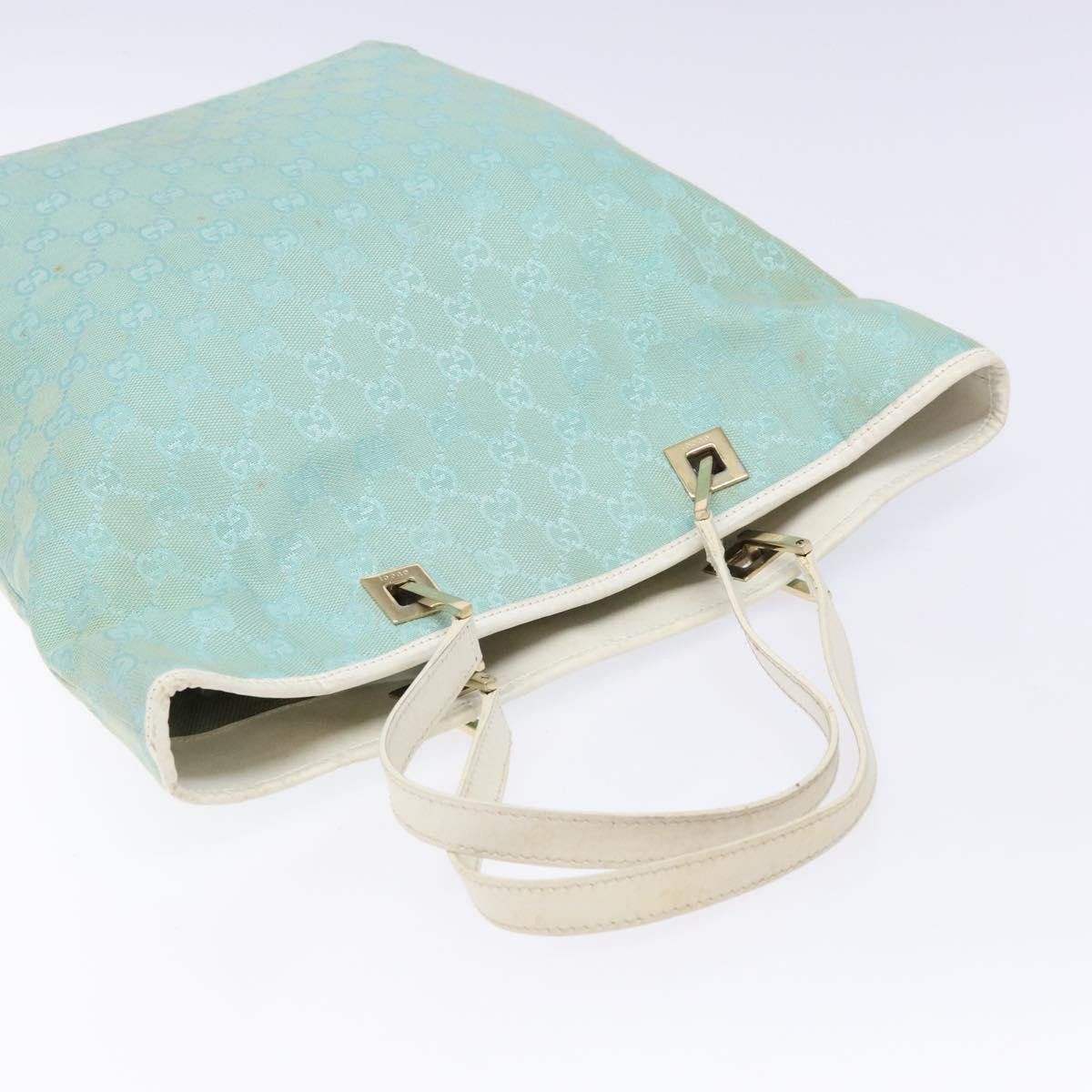 Gucci GUCCI GG Canvas Tote Bag Turquoise Blue Gold 002 002 Size ONE SIZE - 6 Thumbnail